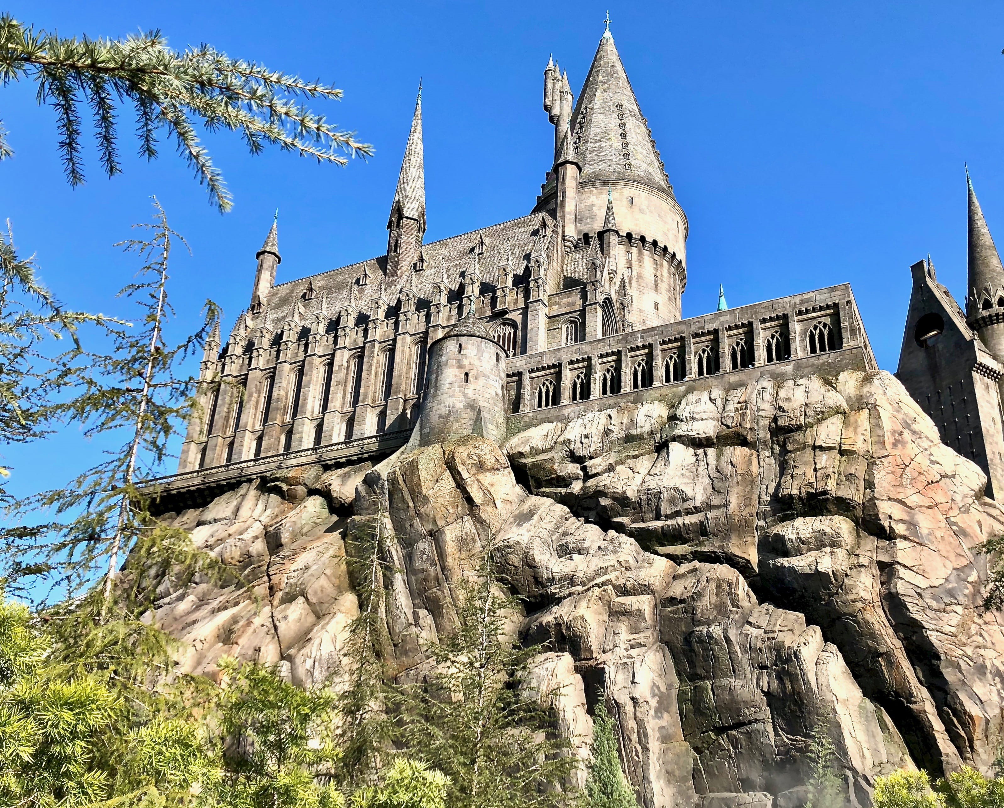cloudless, school, hogwarts, day, ancient civilization, architecture, sky, studio, place of worship, universal, magic, travel destinations, theme, belief, HD Wallpaper