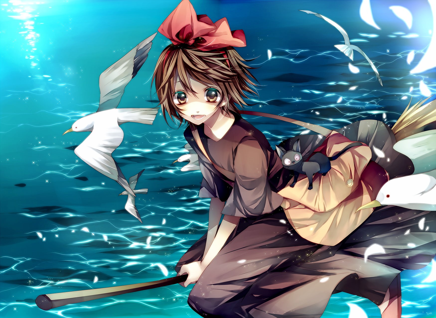 kiki 039 s, birds, service, 720P, girl, water, delivery, HD Wallpaper