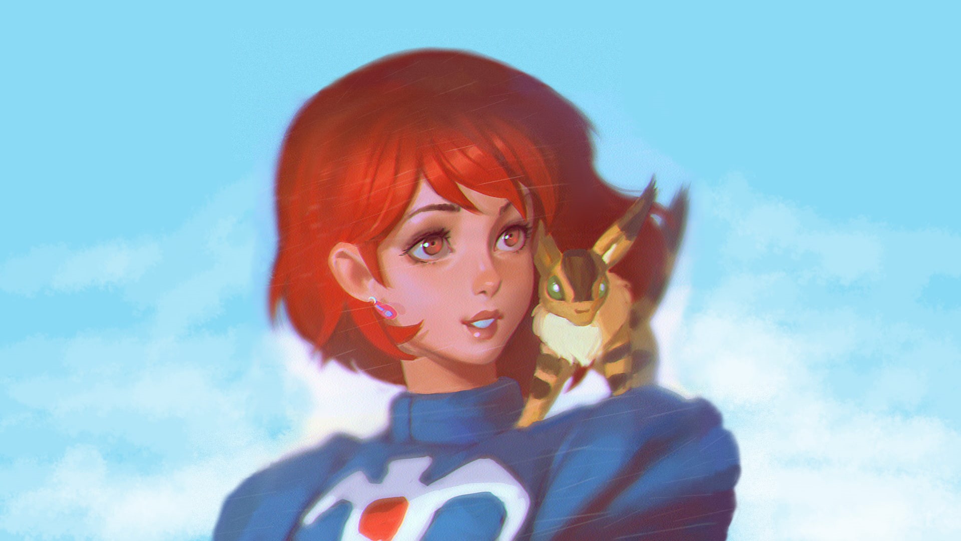 1080P, Nausicaa of the Valley of the Wind, animals, redhead, fantasy art, original characters, digital art, artwork, women, anime girls, sky, HD Wallpaper
