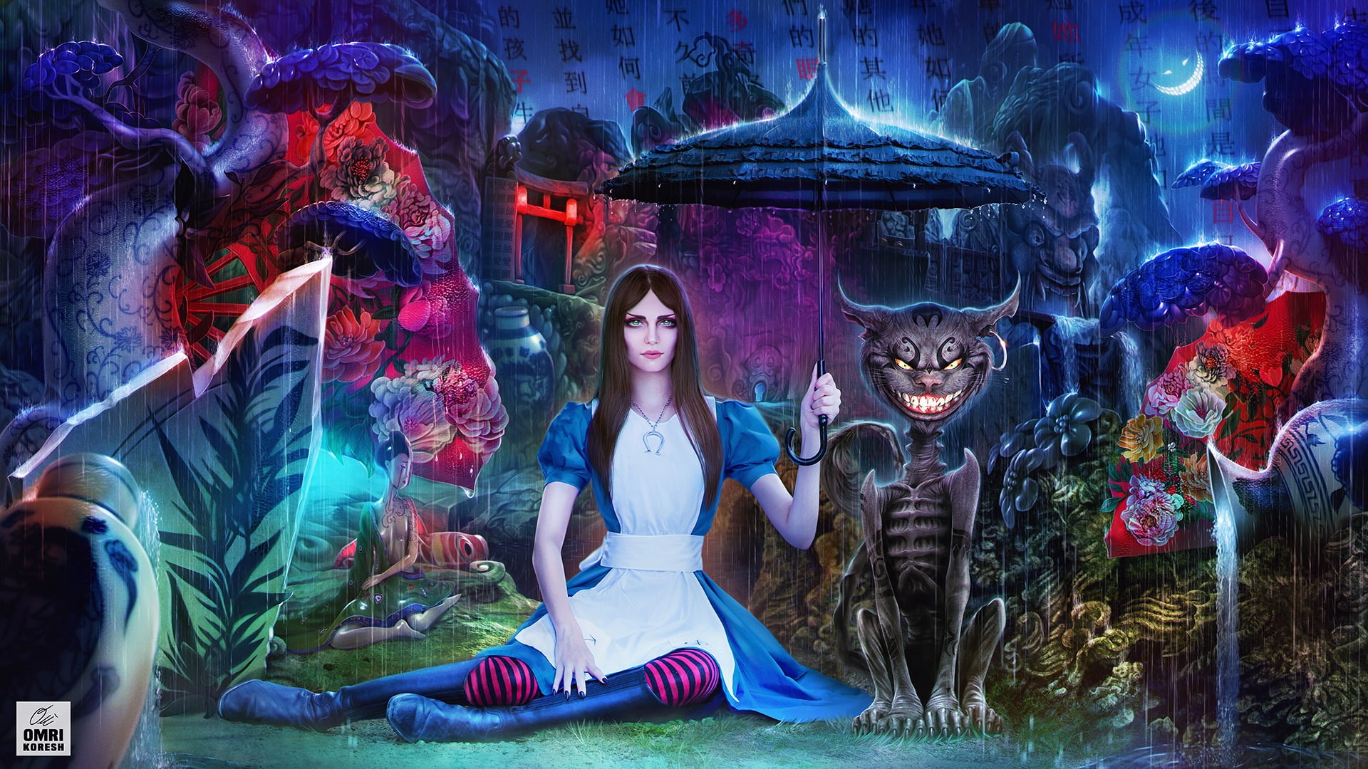 lifestyles, real people, front view, rain, alice, girl, one person, young adult, beauty, indoors, casual clothing, adult, fashion, Cheshire cat, hairstyle, HD Wallpaper
