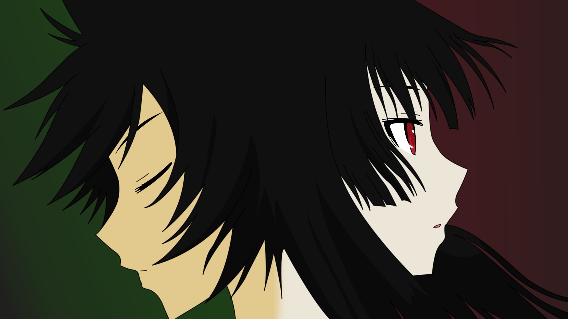 close-up, sky, plant, 1080P, palm leaf, abstract, palm tree, hair, low angle view, leaf, growth, black color, tree, anime, no people, Sankarea, silhouette, HD Wallpaper