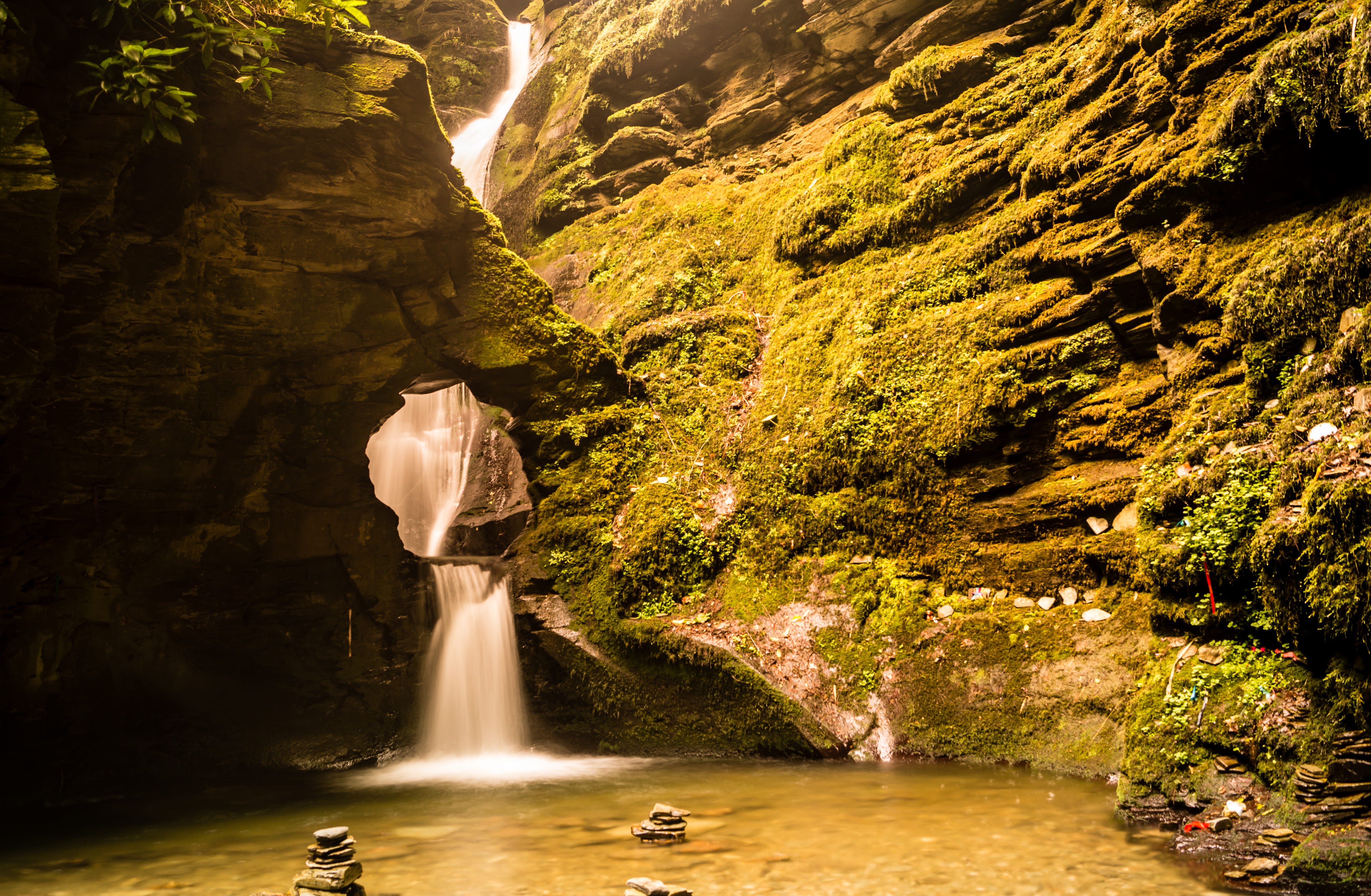 long, flowing water, tintagel st necterns glen, moss, scenics - nature, solid, padstow, sunlight, nature, no people, hole, st necterns glen, 5K, motion, HD Wallpaper