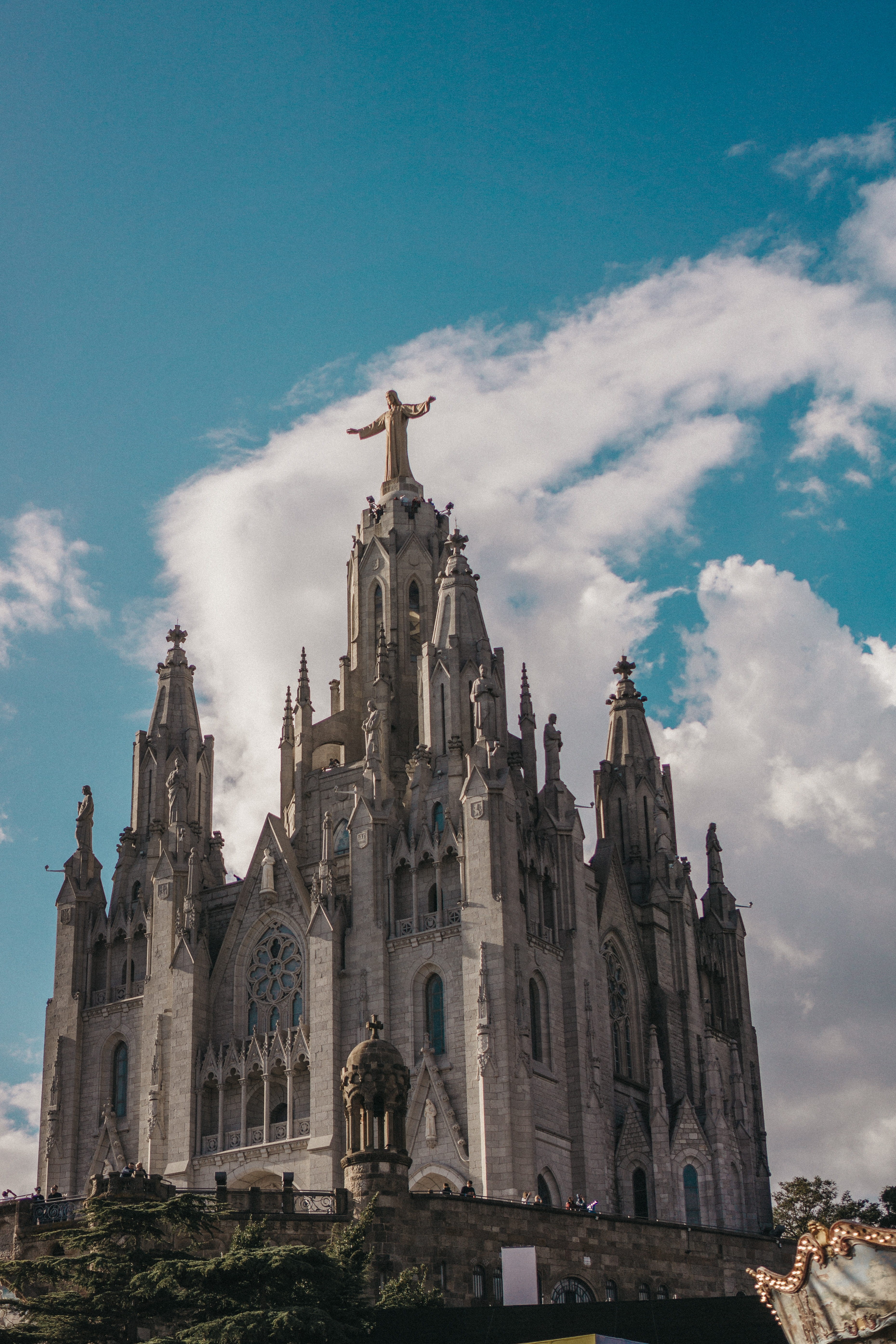 the past, history, monastery, building, travel destinations, architecture, outdoors, cloud - sky, arched, gothic style, house, white, barcelona, church, Phone HD Wallpaper