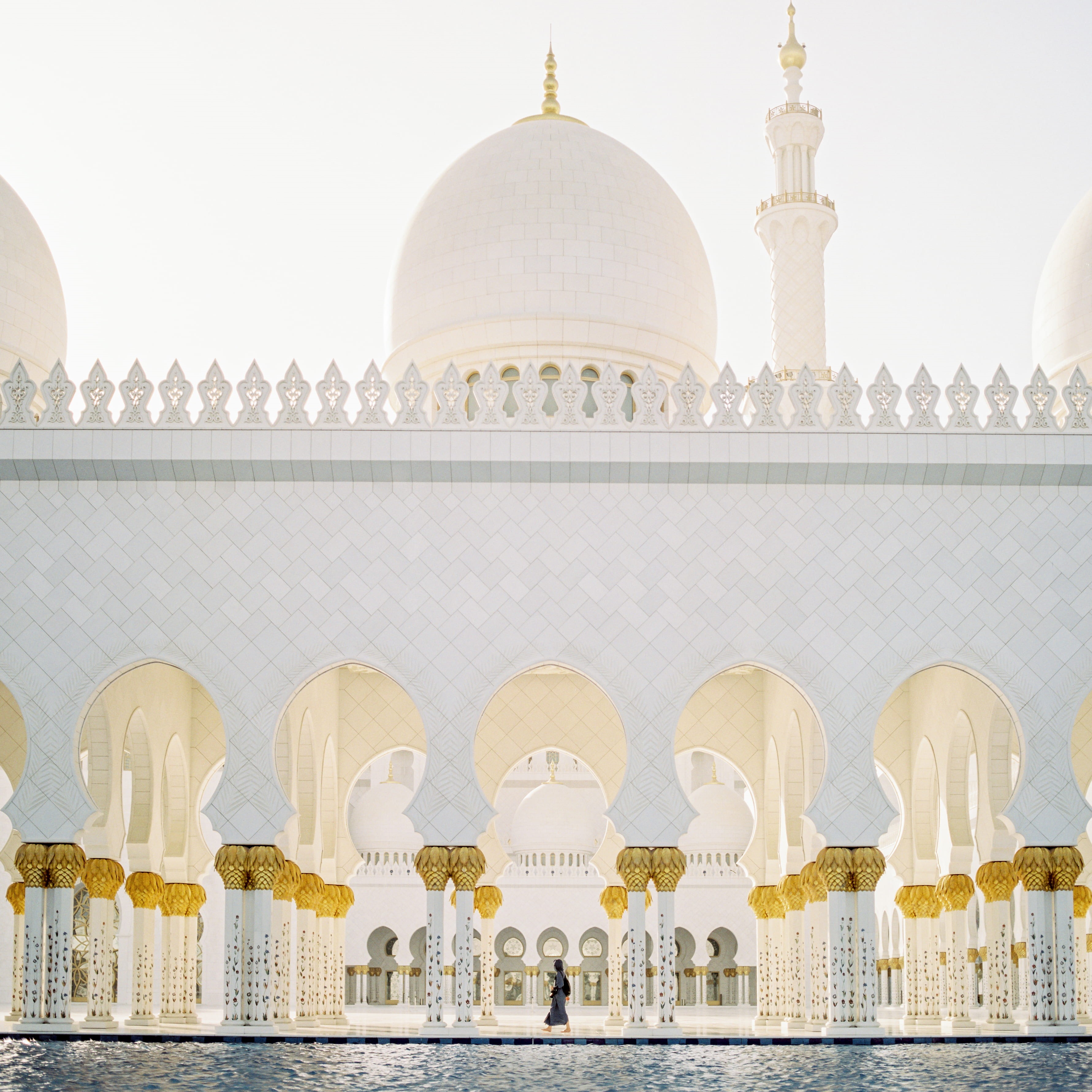 person, built structure, architecture, arch, nature, white, spirituality, dome, walking, inside, outdoors, religion, building exterior, building, travel, Phone HD Wallpaper