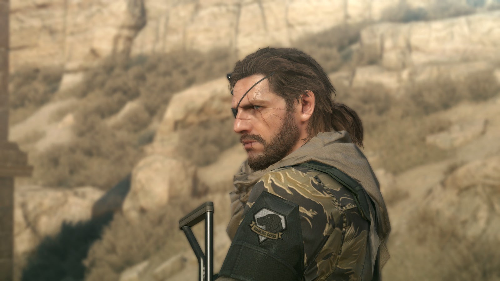 video games, Metal Gear Solid, screen shot, Metal Gear Solid V: The Phantom Pain, looking, Metal Gear, waist up, men, day, focus on foreground, leisure activity, HD Wallpaper
