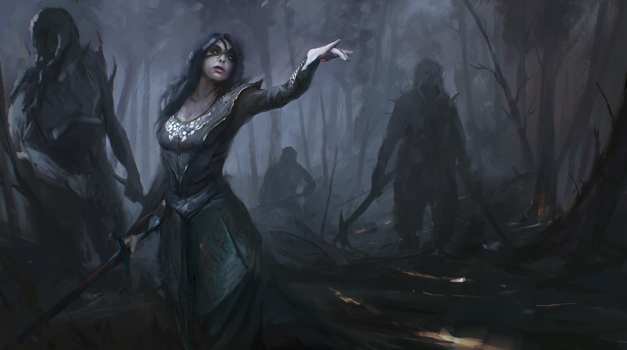 female, witch, 1080P, girl, women, woman, dark, fantasy, HD Wallpaper