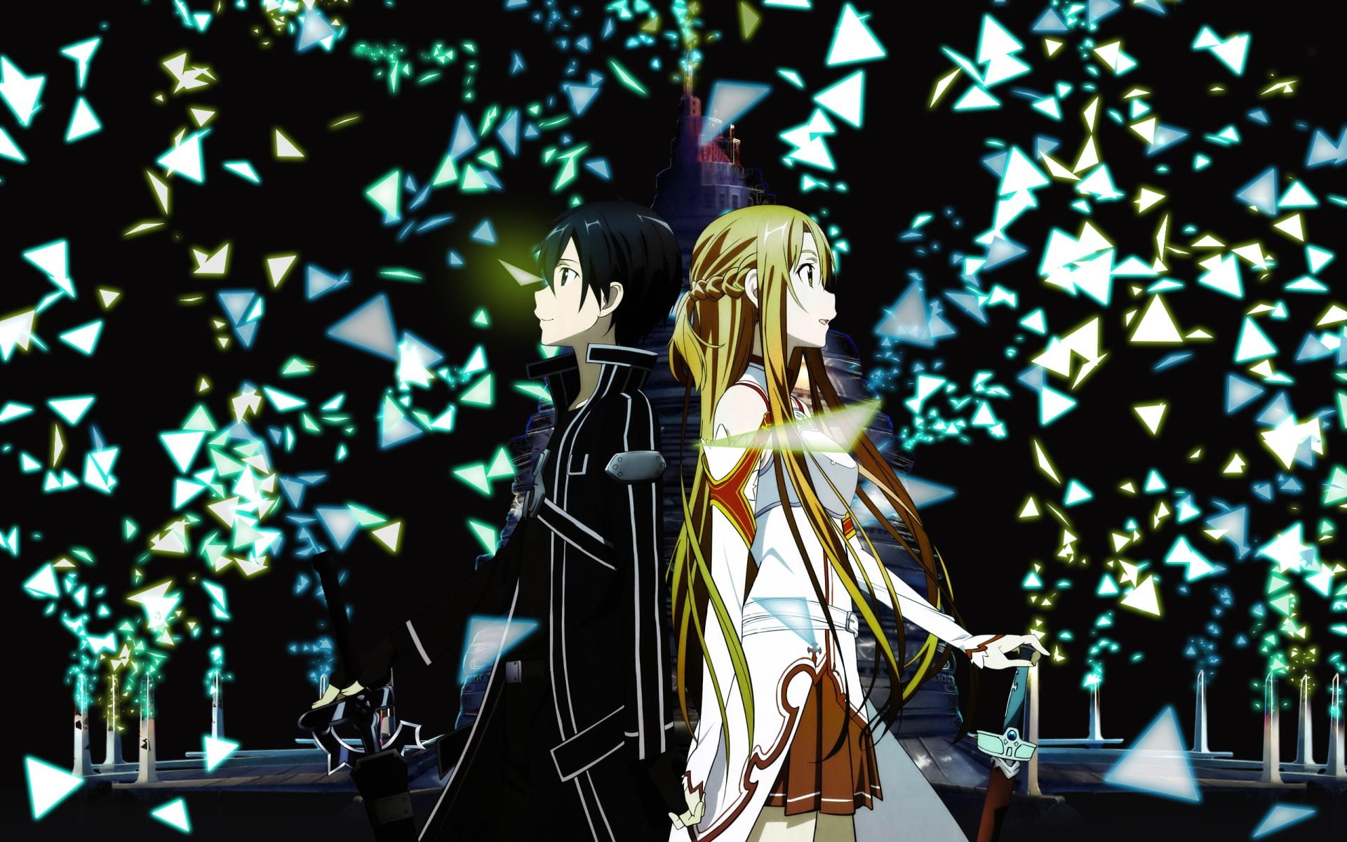 1080P, Aincrad (Sword Art Online), Kirito (Sword Art Online), Asuna Yuuki, Sword Art Online, HD Wallpaper