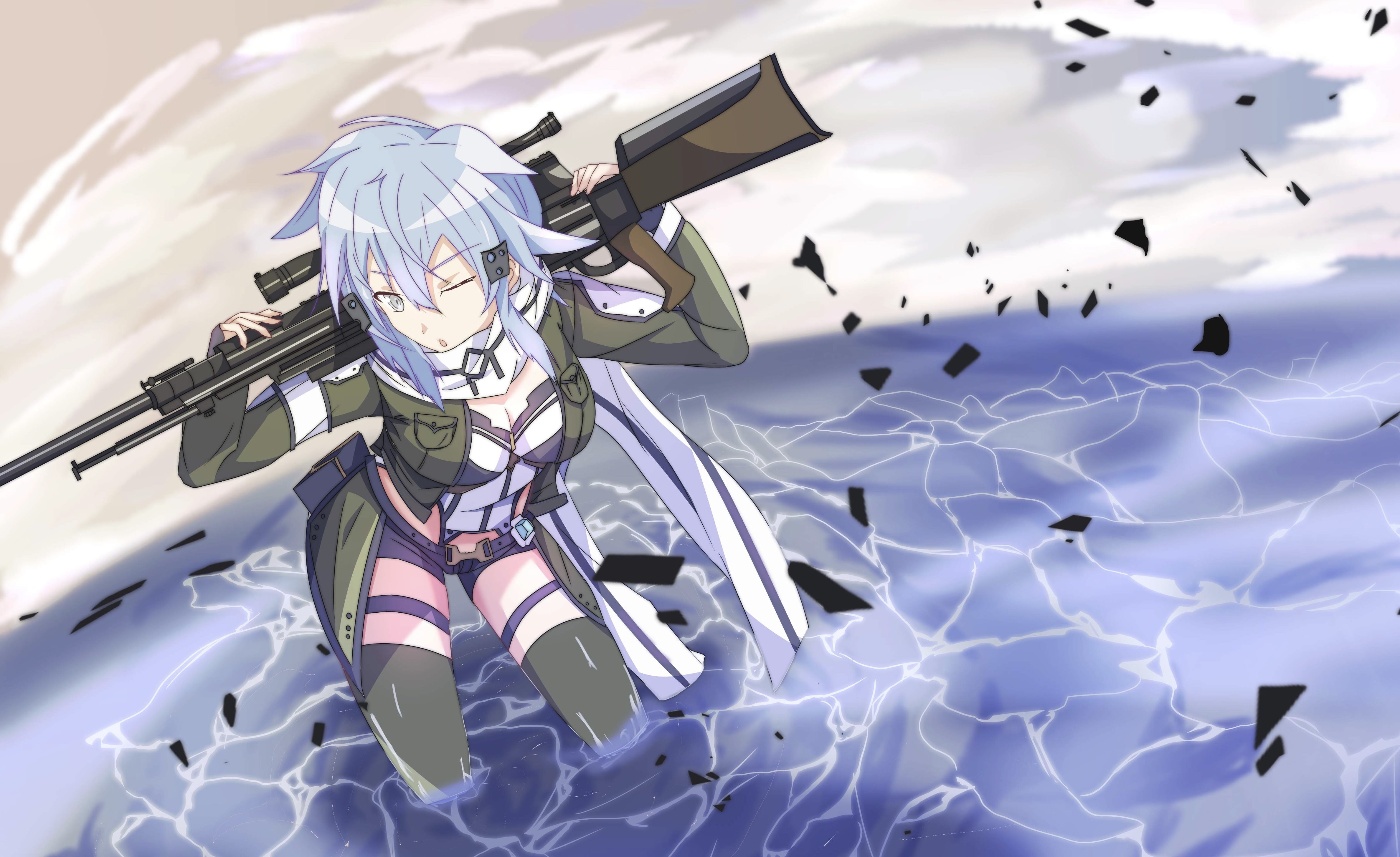 Sword Art Online II, Sinon (Sword Art Online), Sword Art Online, 4K, HD Wallpaper
