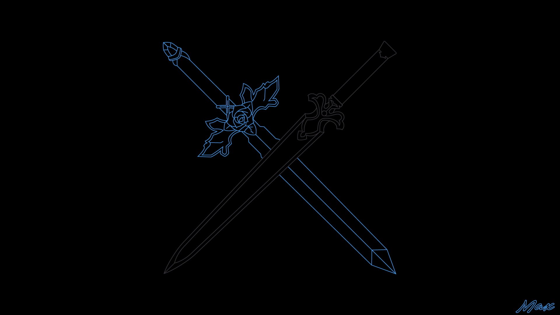 1080P, Night Sky Sword (Sword Art Online), Sword Art Online: Alicization, Sword Art Online, Blue Rose Sword (Sword Art Online), HD Wallpaper