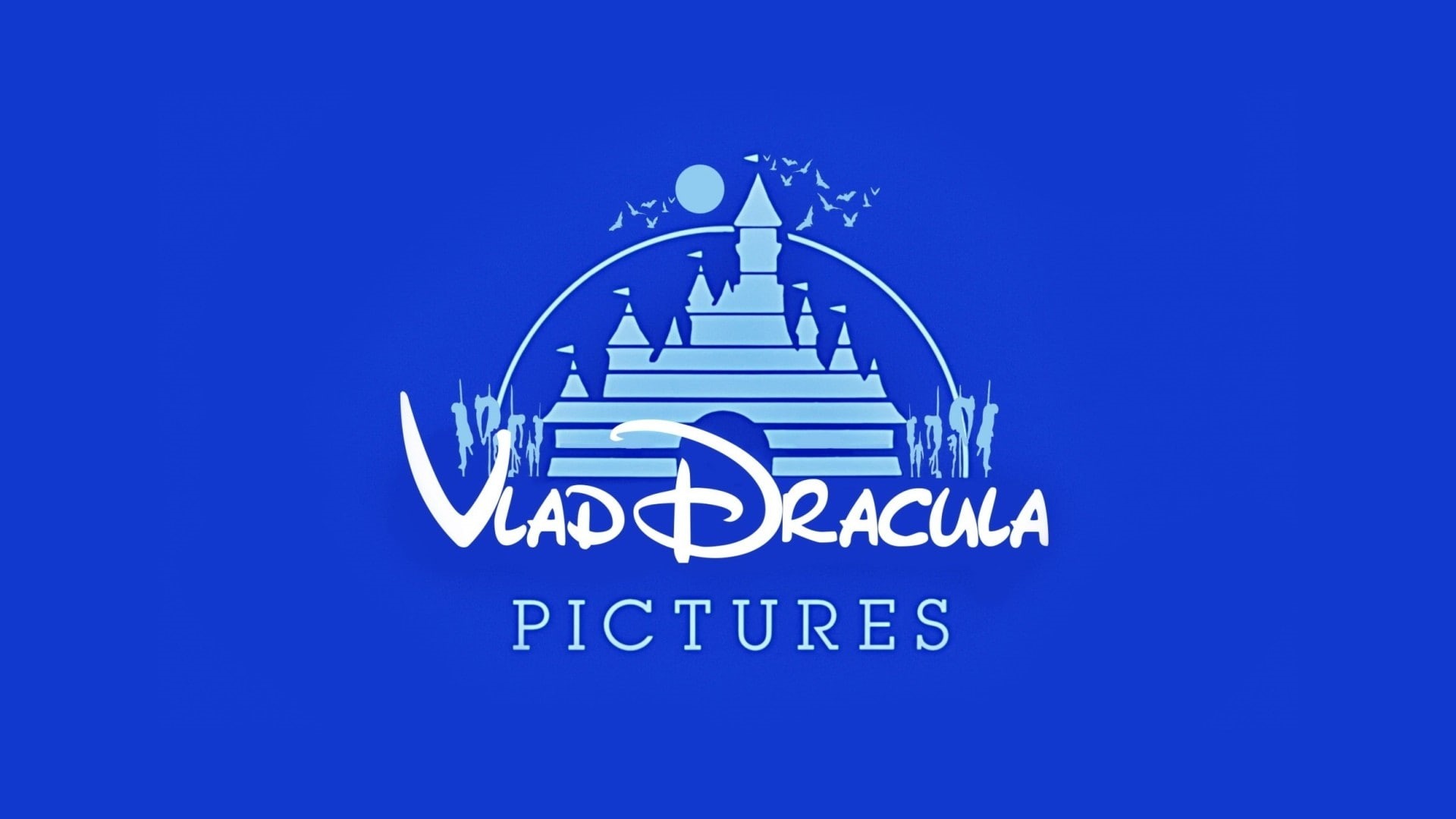 colored background, western script, 1080P, Blue Background, technology, Dracula, transportation, arts culture and entertainment, direction, castle, blue, HD Wallpaper