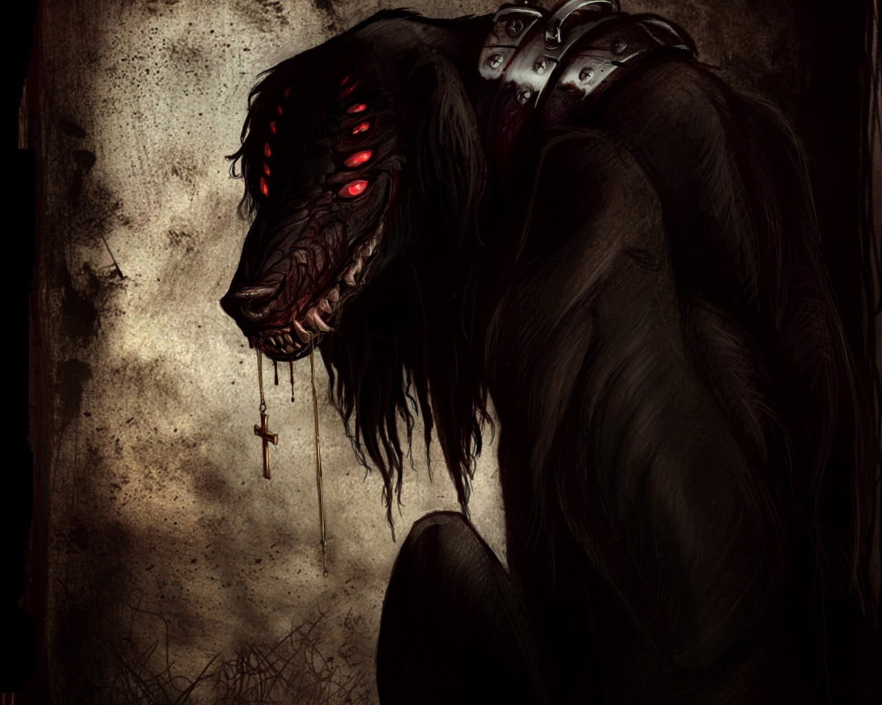 720P, hair, side view, Hellsing, red, monster, one person, real people, mammal, auto post production filter, illustration, black color, Alucard, women, HD Wallpaper