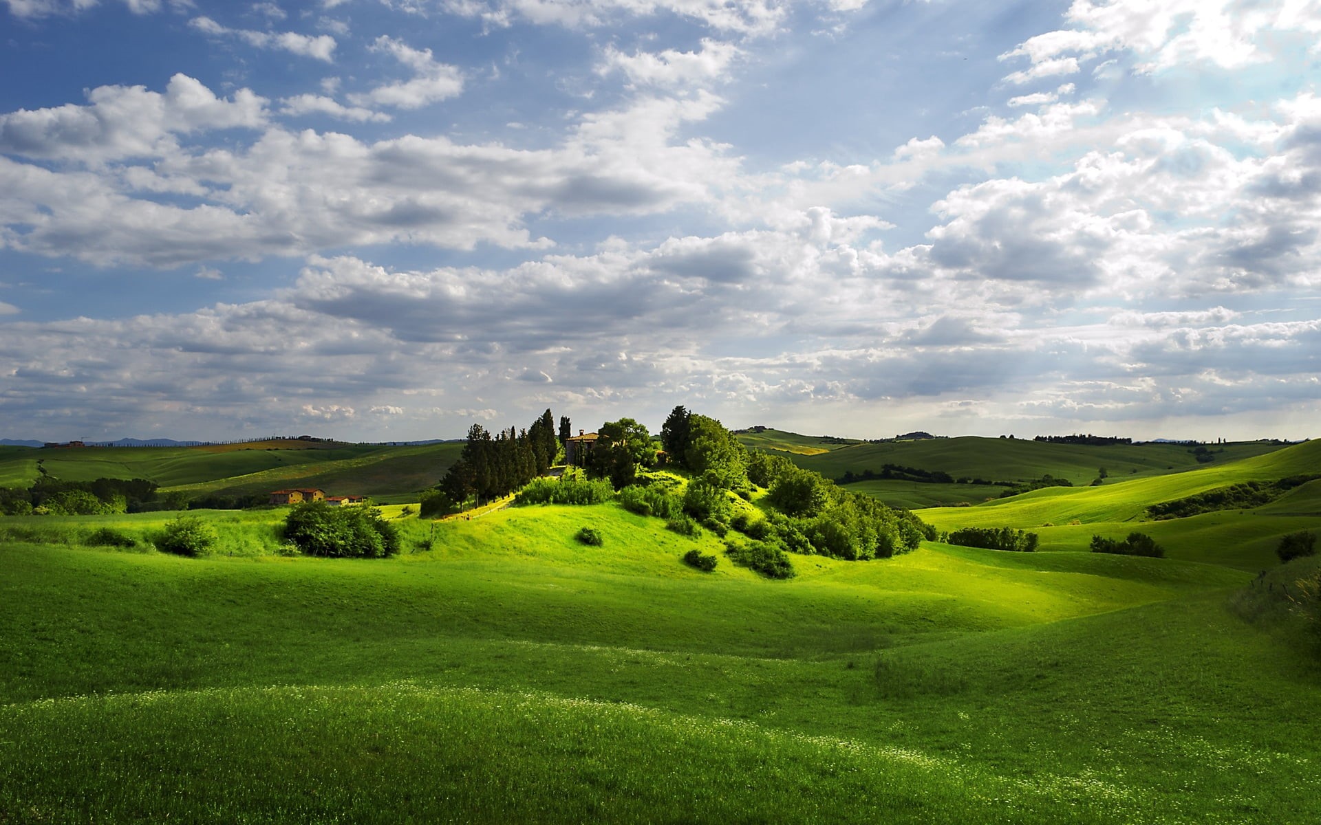 field, cloud - Sky, non-Urban Scene, scenics, beauty In Nature, landscape, agriculture, mountain, no People, tuscany, rolling landscape, sunny, idyllic, HD Wallpaper