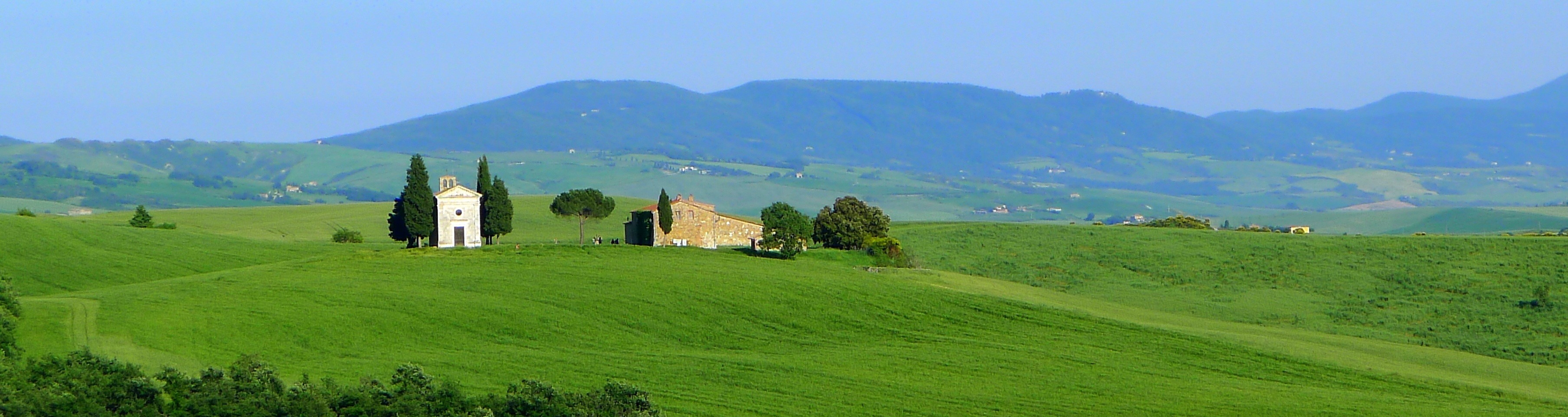 panoramic, culture, landscape, siena, scene, famous, orcia, rolling landscape, europe, farmhouse, country, green color, italy, green, near, 2K, italian, HD Wallpaper