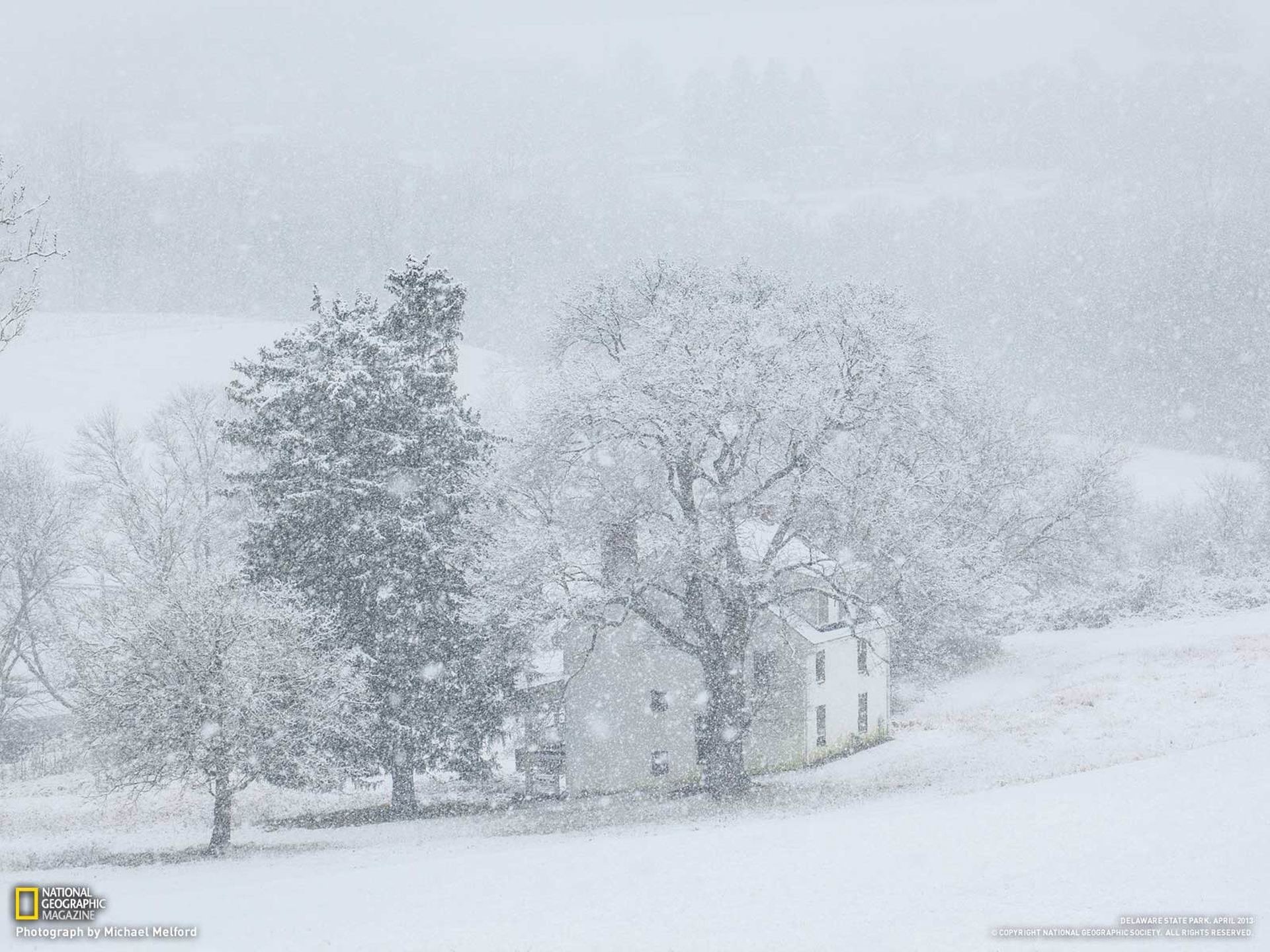 landscape, architecture, trees, tranquility, wyeth, building exterior, geographi, land, 1080P, outdoors, national, nature, cold temperature, andrew, white color, HD Wallpaper
