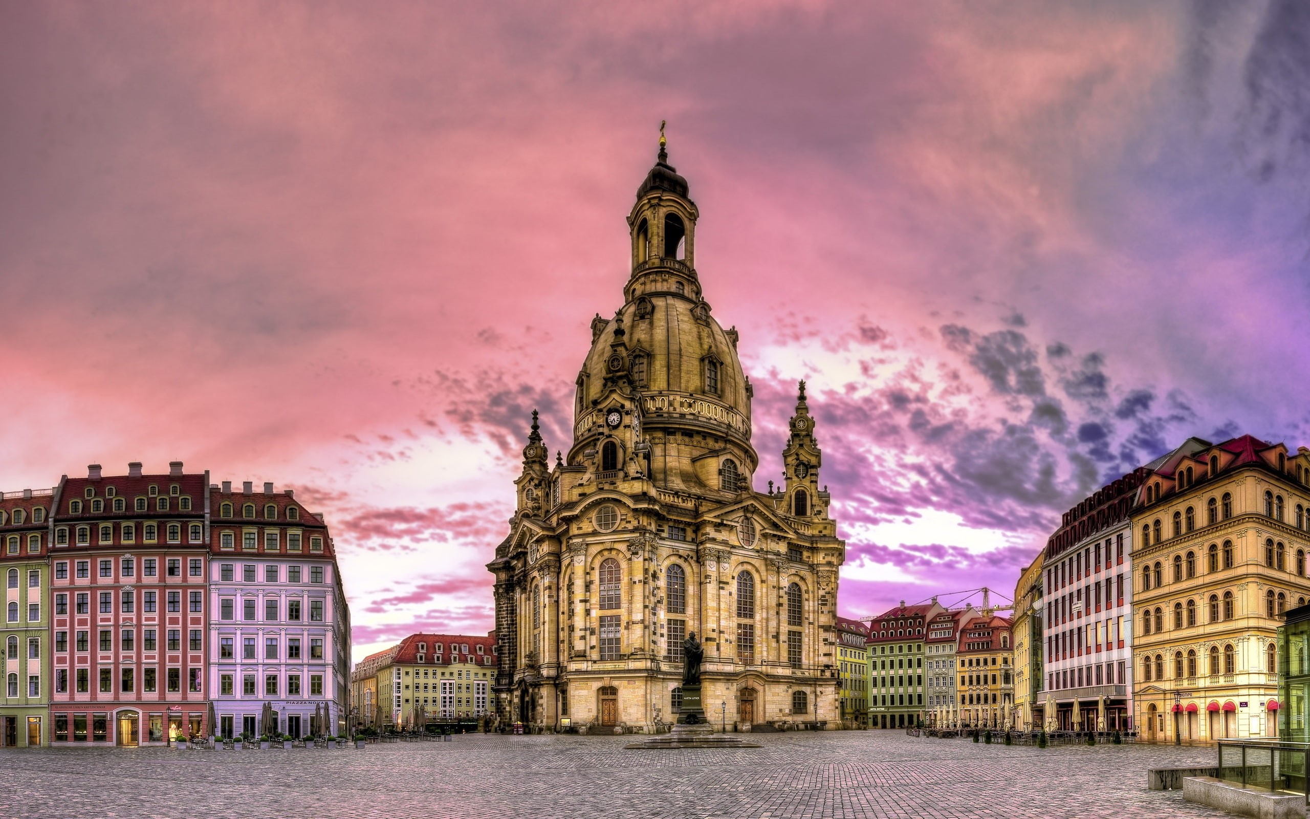 Houses, 2K, Dresden, Germany, Buildings, Dusk, HD Wallpaper