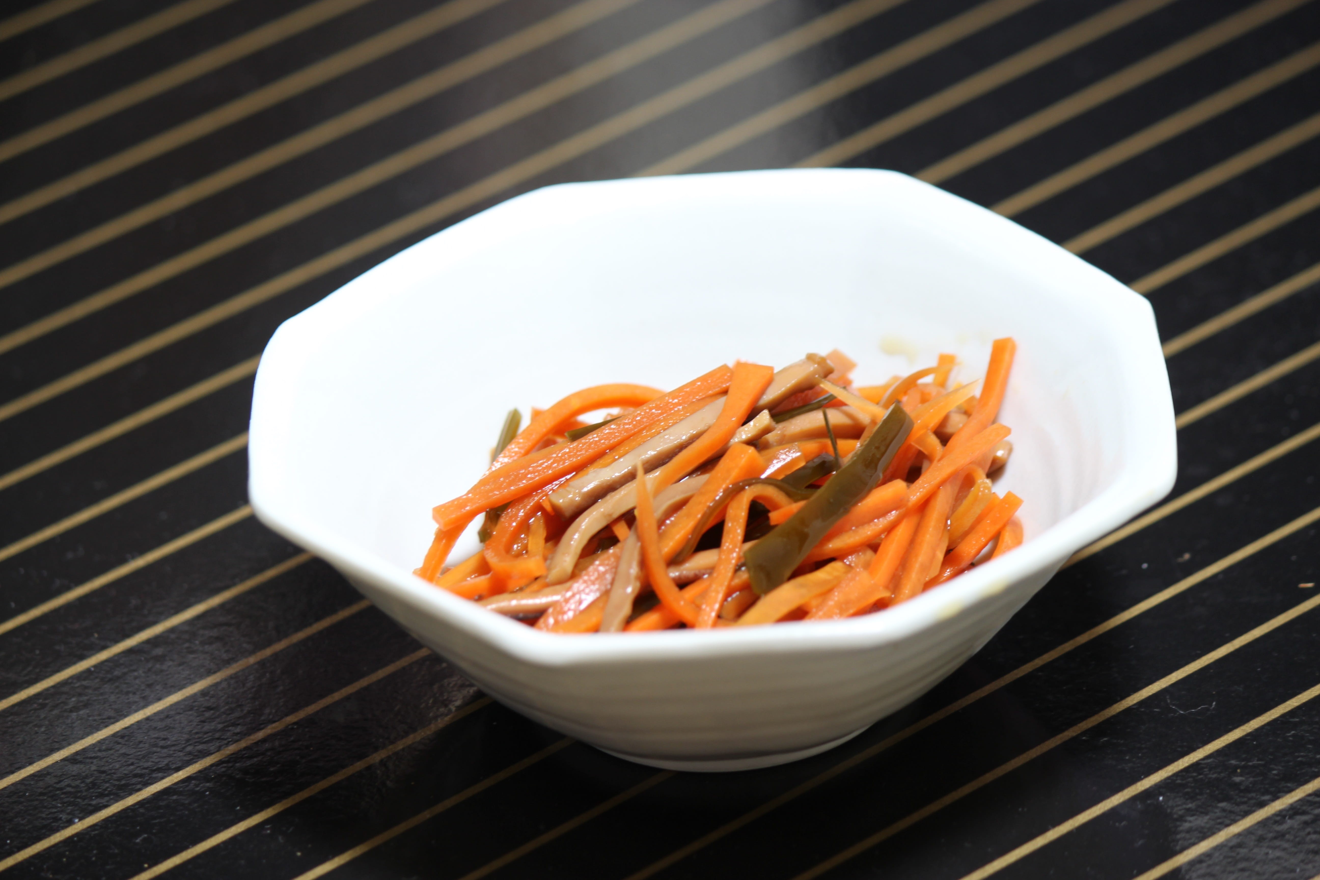fried, indoors, bowl, Carrots, Fukushima, still life, carrot, root vegetable, lunch, snack, Squid, 5K, squid carrots, healthy eating, high angle view, HD Wallpaper
