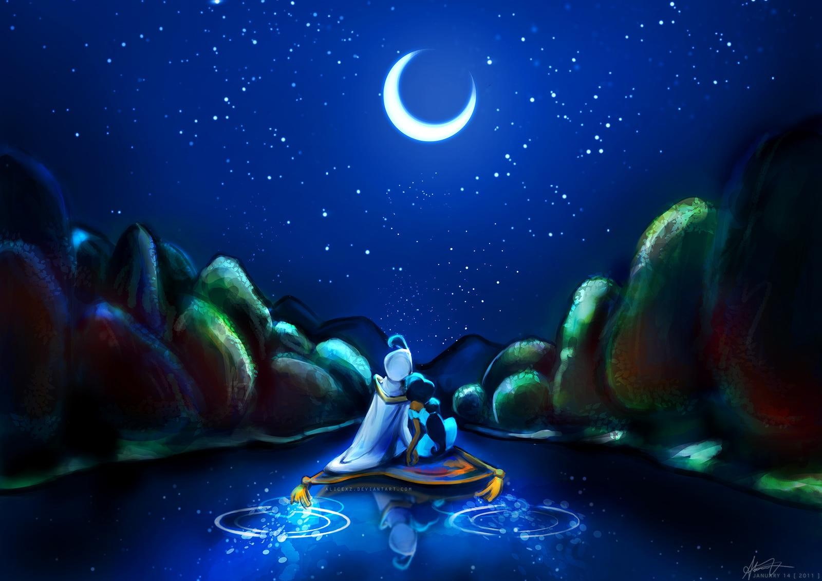 cartoon, 720P, painting, aladdin, disney, HD Wallpaper