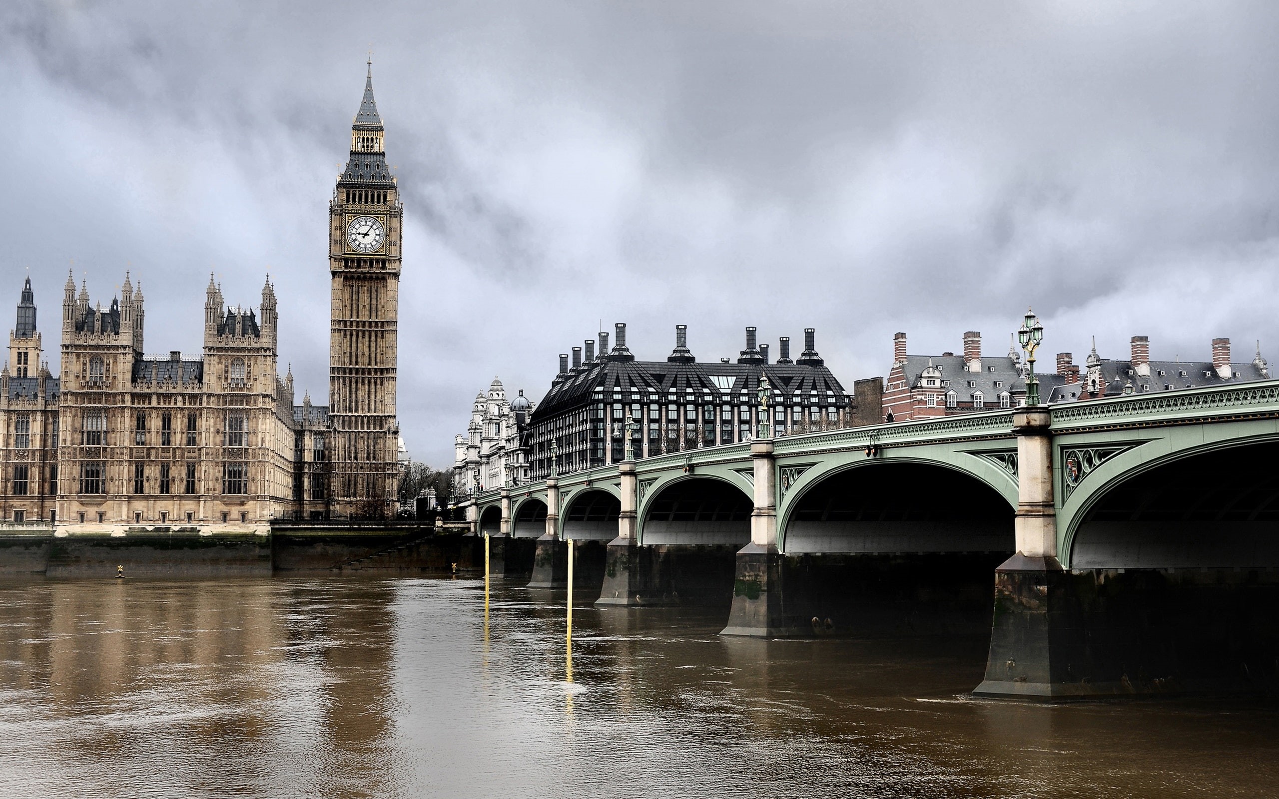 Big, 2K, London, Bridge, Clock, Buildings, Thames, ben, HD Wallpaper