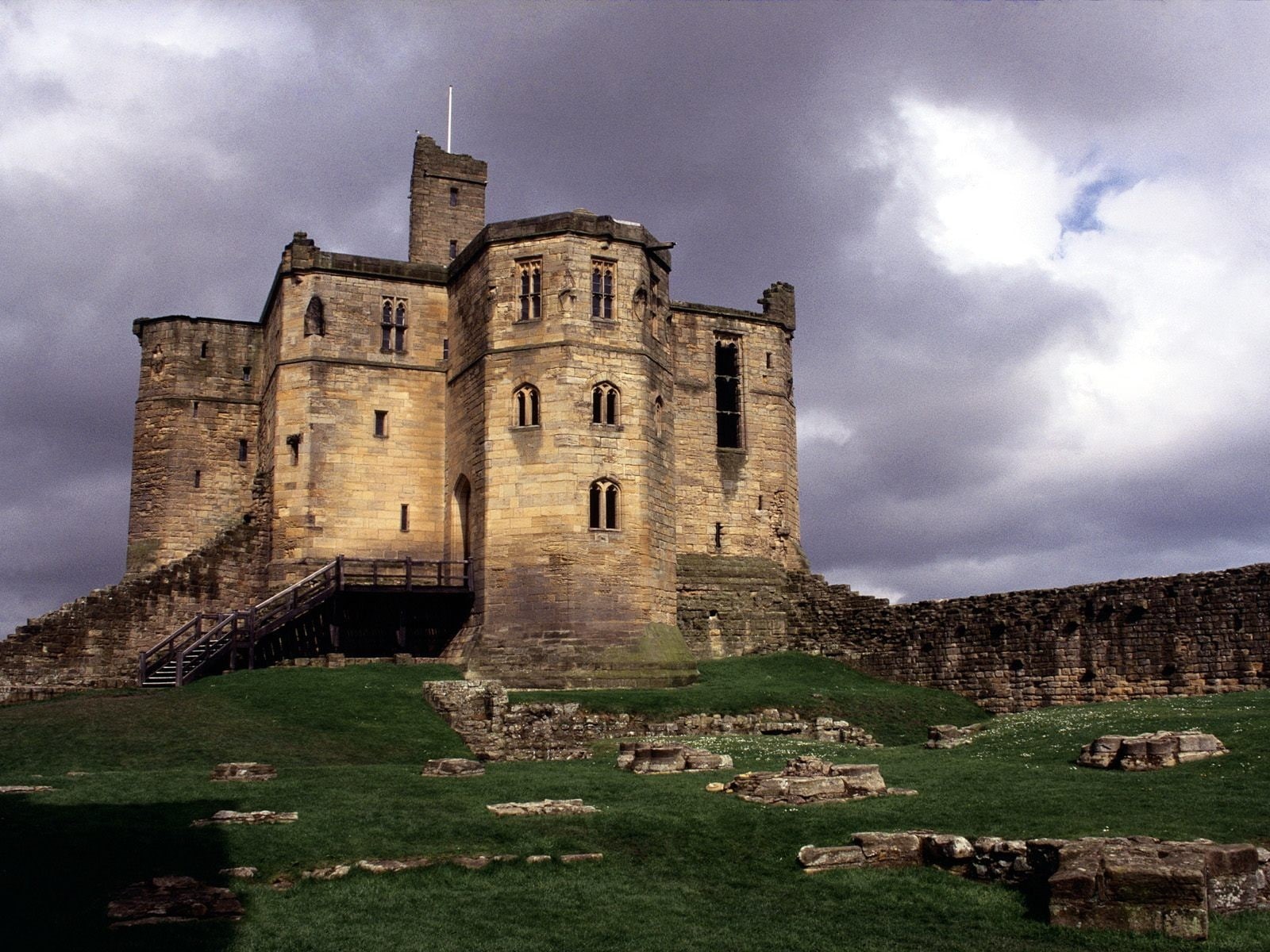 720P, old building, Warkworth Castle, England, ruins, castle, medieval, HD Wallpaper
