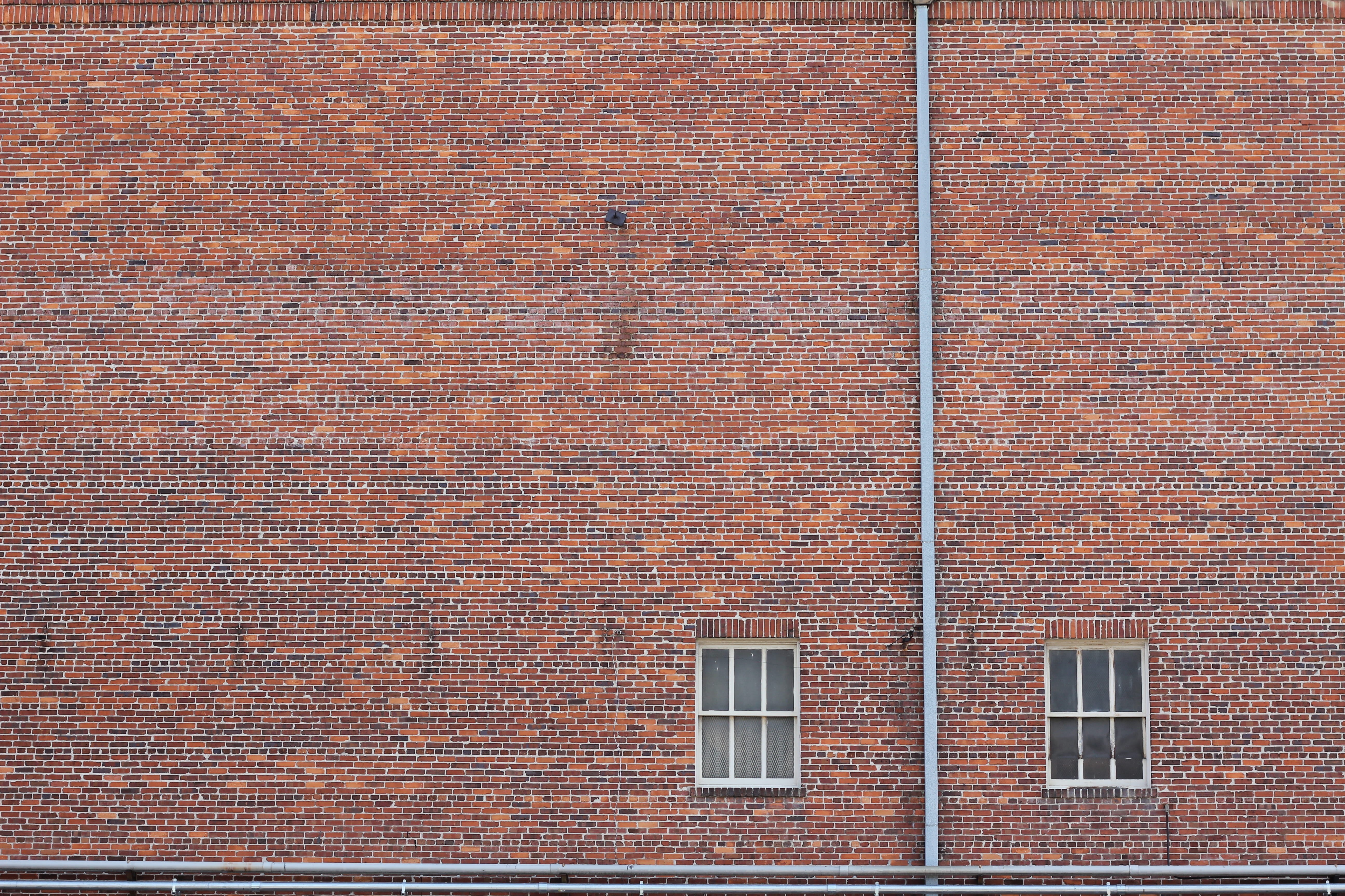 brown, Brickwork, low angle view, pattern, white, facade, building, wall, weathered, 5K, textured, windows, old, red, two, architecture, brick wall, backgrounds, HD Wallpaper
