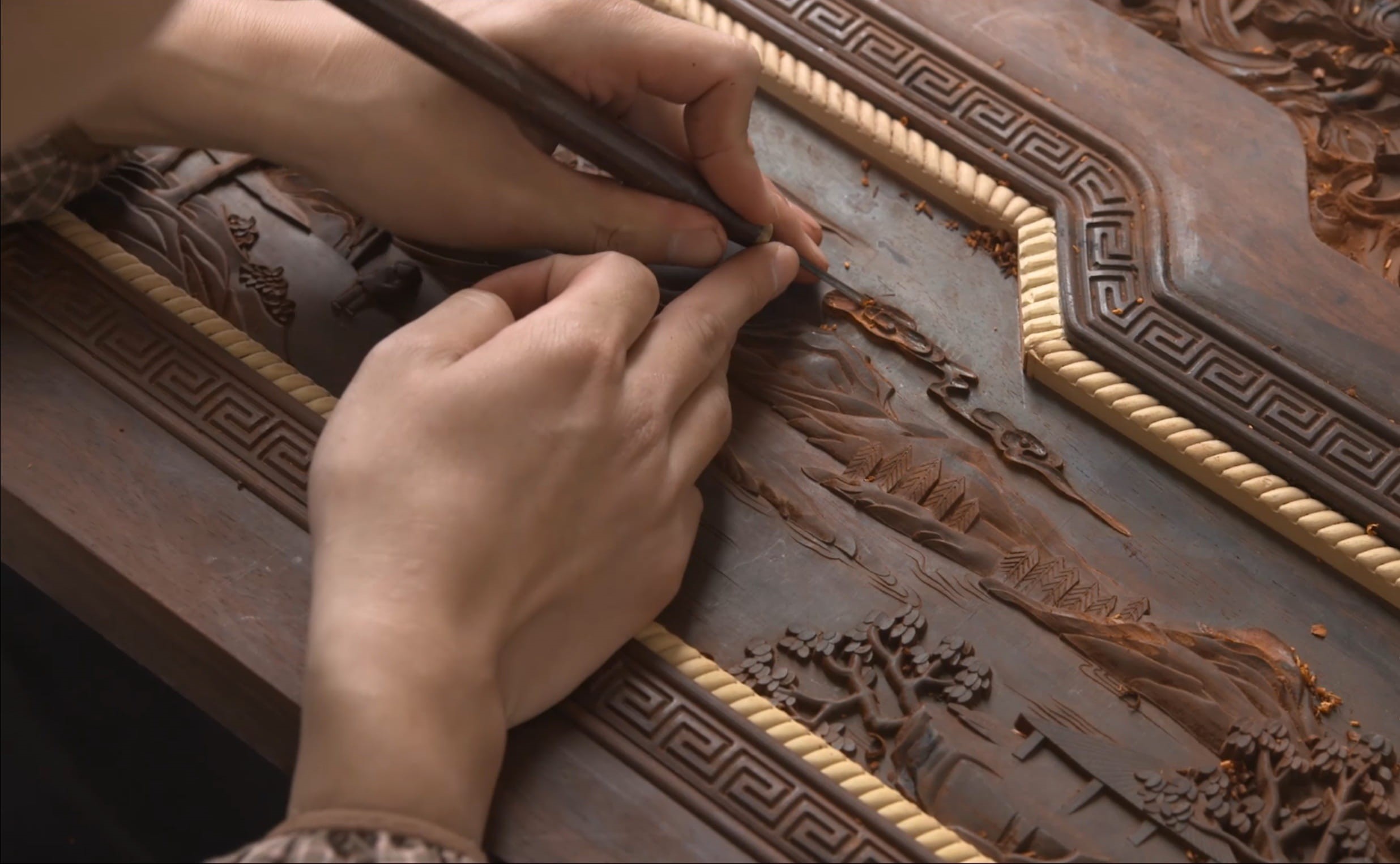 Embossed, religion, body part, belief, place of worship, history, people, spirituality, the court sandalwood carved, art and craft, landscape painting, HD Wallpaper