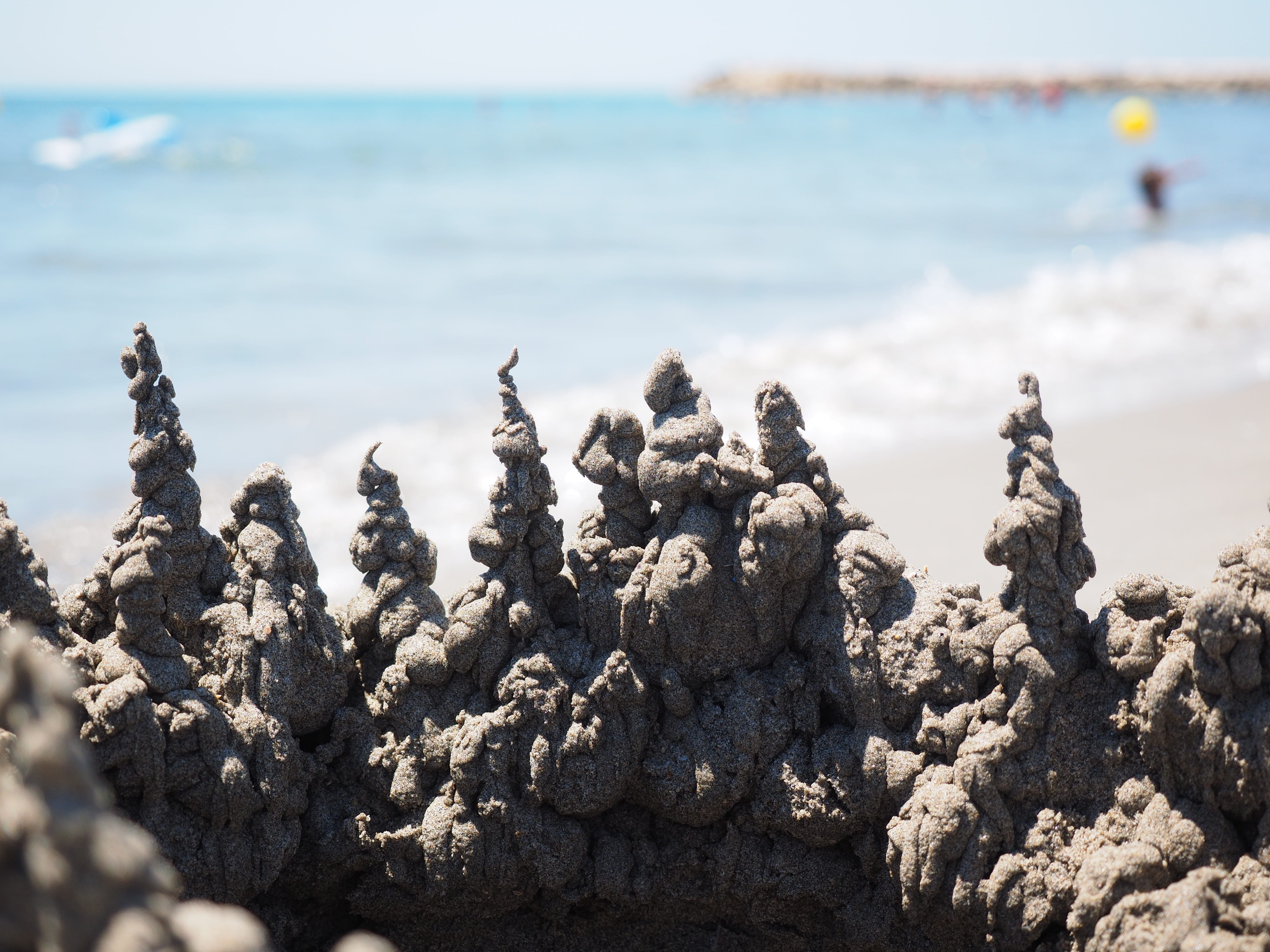 horizon over water, water, sea, beauty in nature, focus on foreground, sunlight, drip castle, towers, beach, no People, artwork, scenics - nature, Castle, HD Wallpaper
