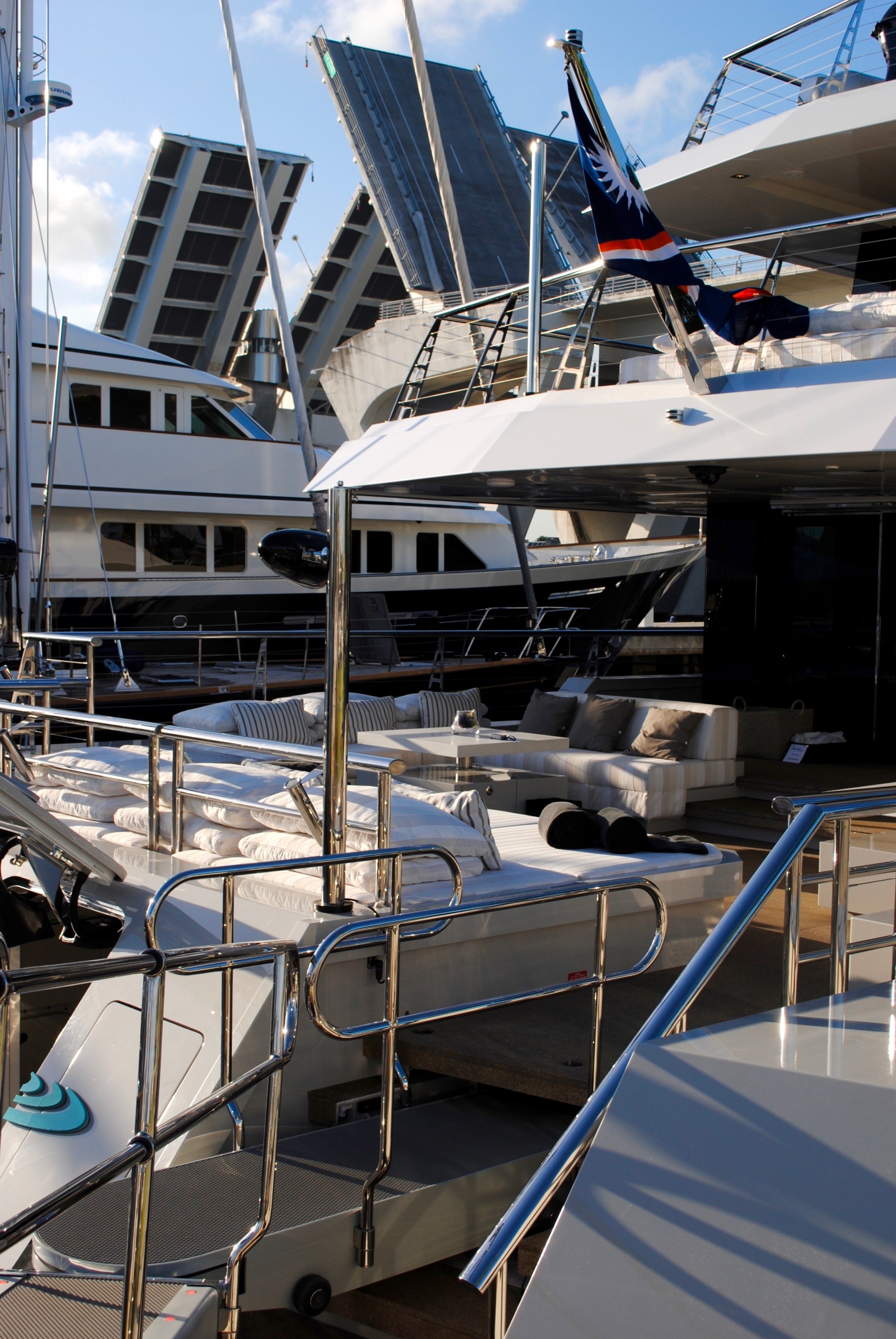 yachts, in a row, passenger craft, harbor, summer, naval architecture, boats, bridge, day, metal, holiday, ship, mode of transportation, yacht, luxury, Phone HD Wallpaper