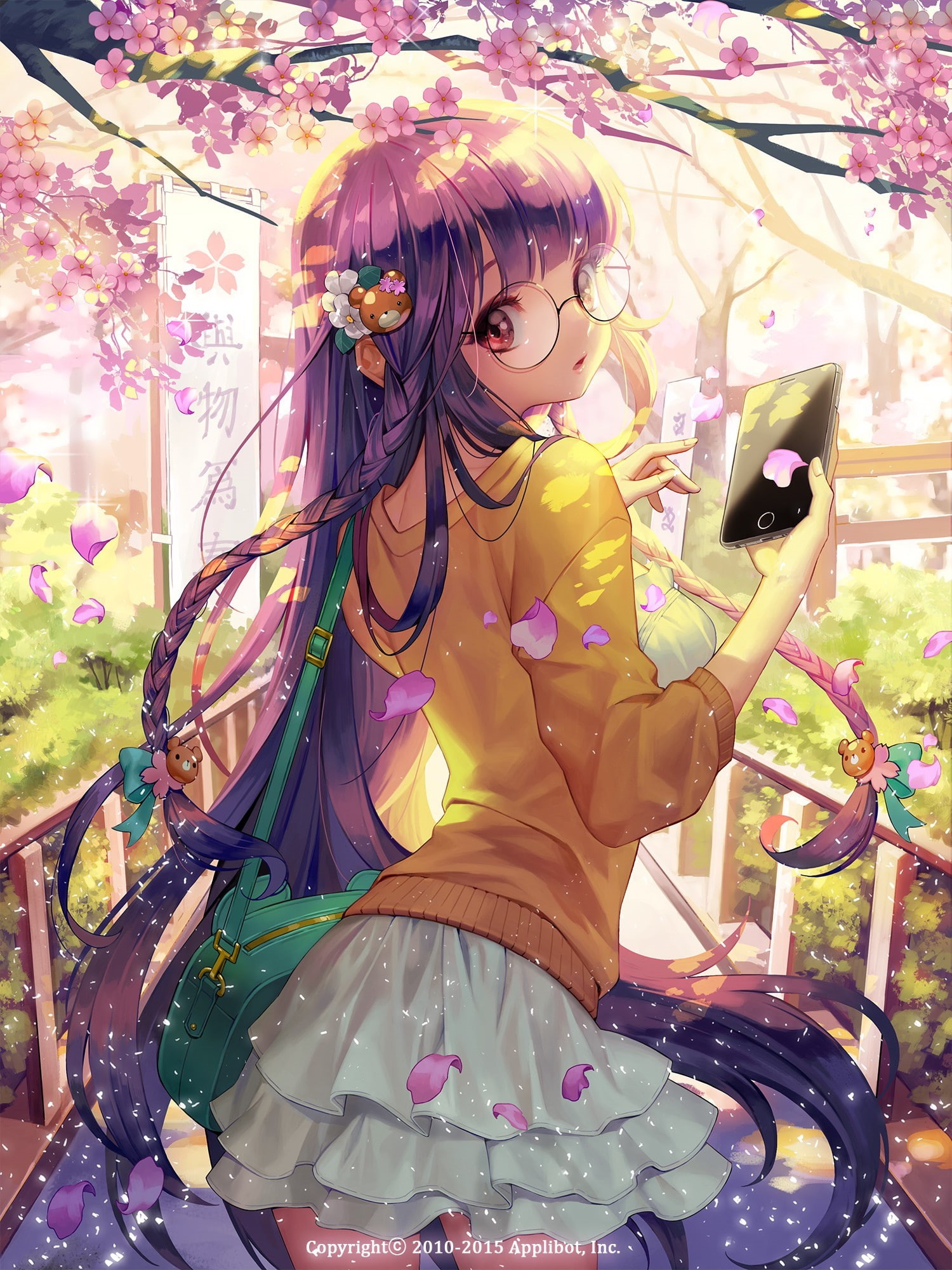 dress, 1080P, long hair, sweater, glasses, anime, Furyou Michi ~Gang Road~, anime girls, Phone HD Wallpaper