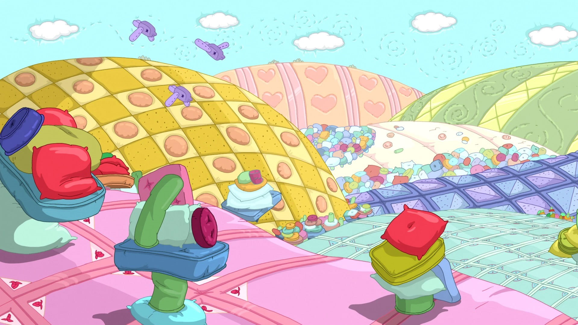 amusement park ride, 720P, illustration, enjoyment, balloon, day, Adventure Time, decoration, fun, nature, representation, leisure activity, sky, no people, HD Wallpaper