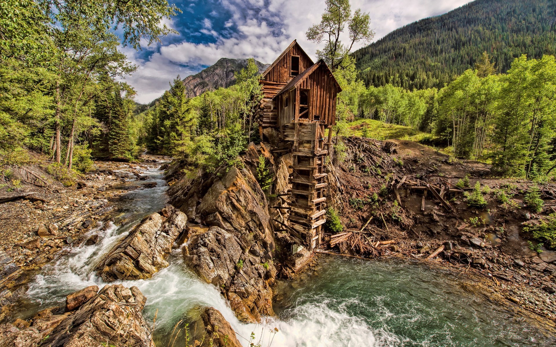 tranquility, outdoors, scenics - nature, tranquil scene, land, mountain, built structure, no people, plant, computer background  nature beauty 1920x1200, HD Wallpaper