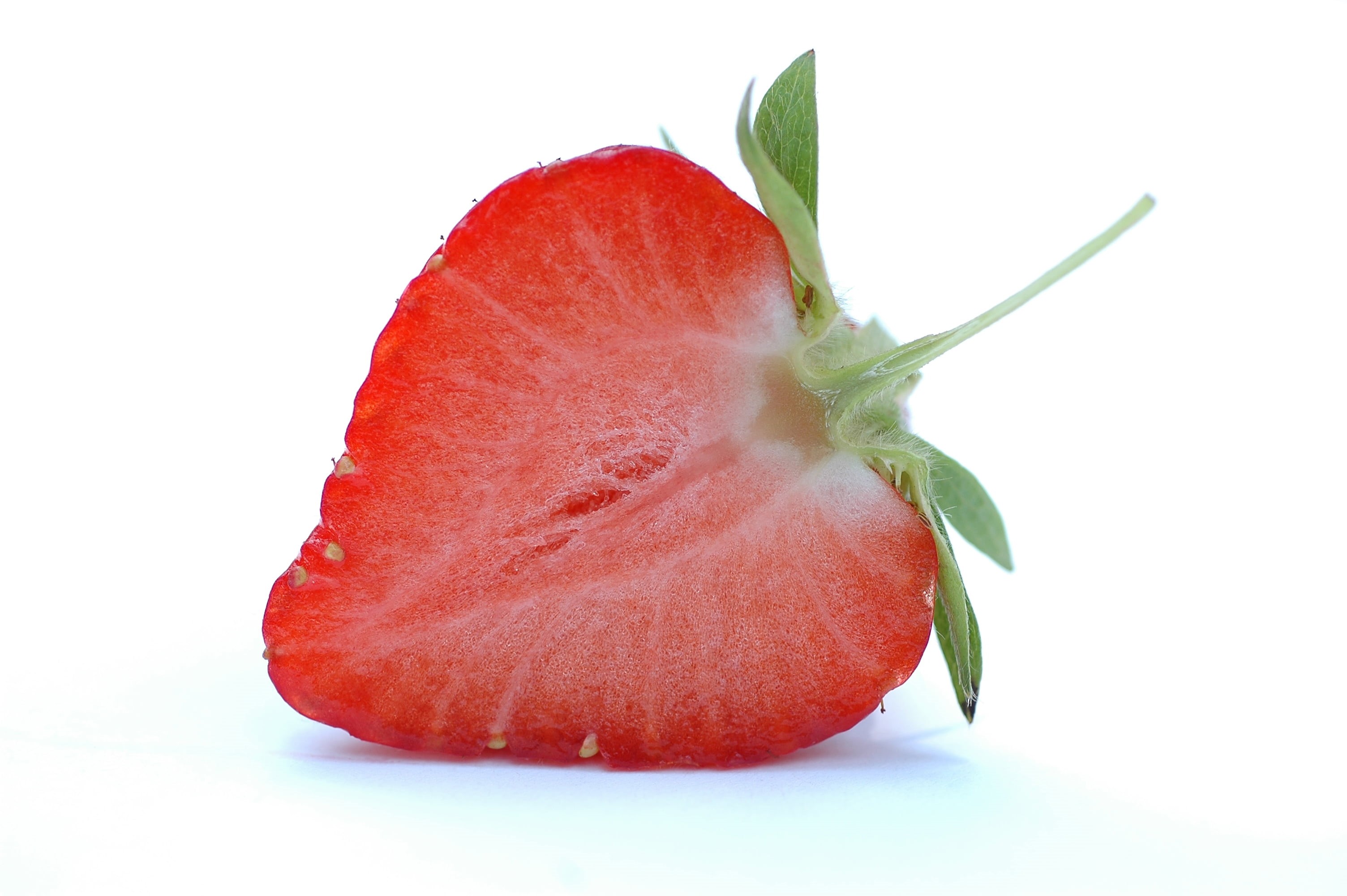 slice, healthy Eating, micro, nature, red, isolated, 2K, close-up, gourmet, 60mm, organic, vegetarian Food, fav, leaf, refreshment, macro, jeff, white, HD Wallpaper