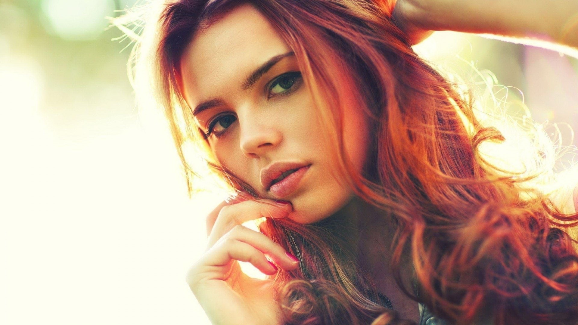 redhead, image of beautiful girl 1920x1080, teenager, one person, long hair, body part, human face, sunlight, hair, outdoors, young women, hairstyle, women, HD Wallpaper