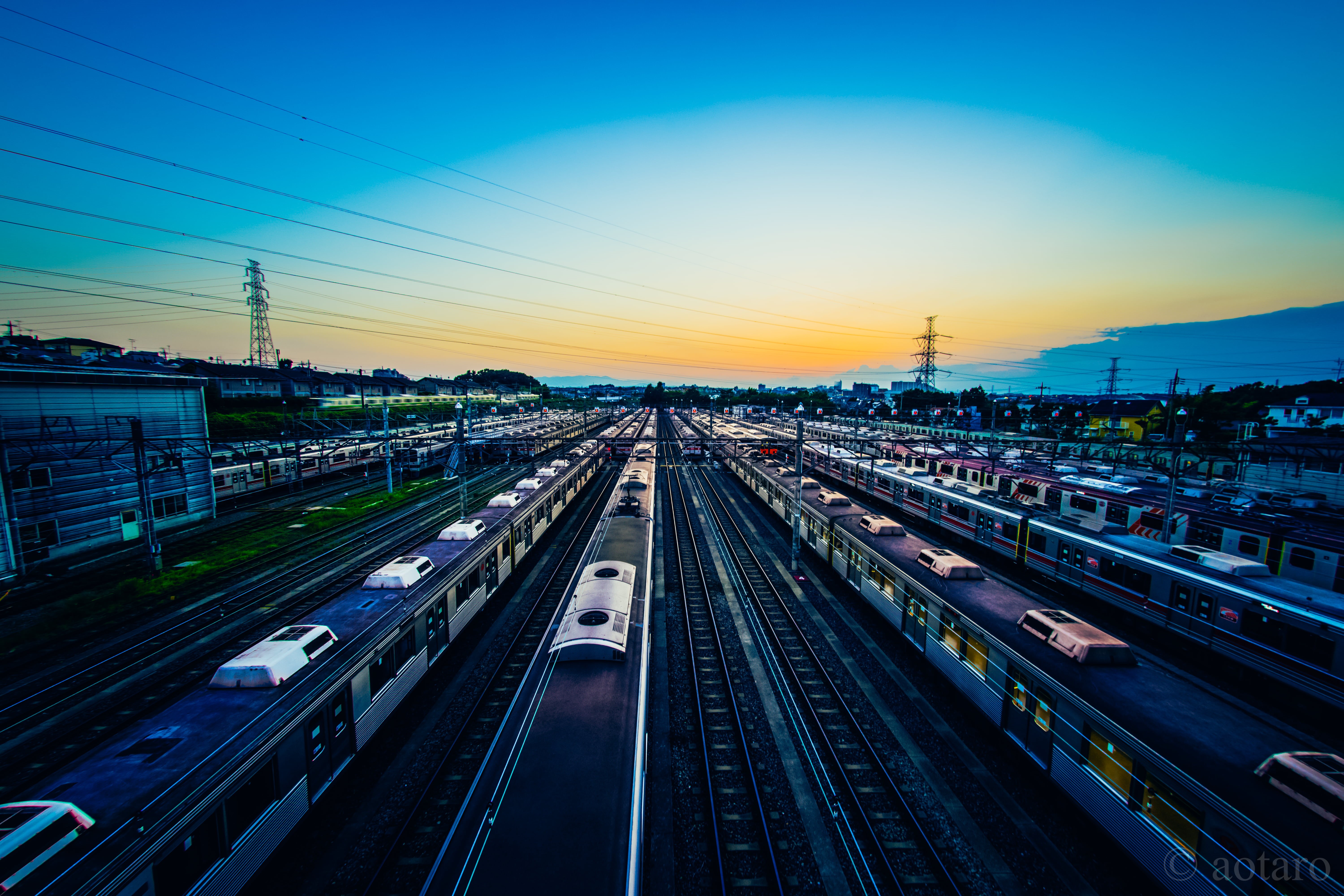 station, timelapse photography, railroad yard, Classification Yard, railroad Station Platform, mode of Transport, Sunset, speed, urban Scene, Fisheye, photography, HD Wallpaper