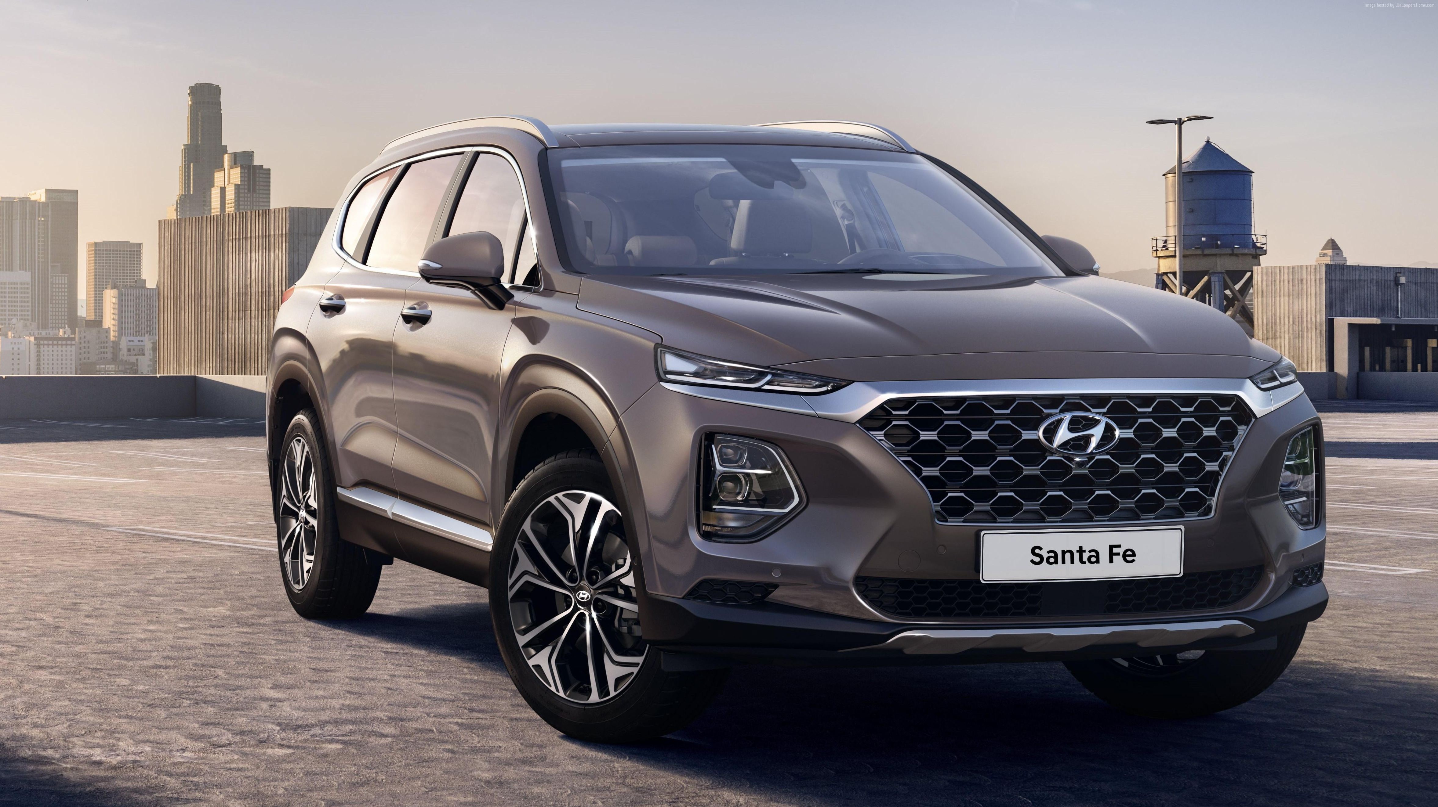 outdoors, stationary, transportation, skyscraper, Hyundai Santa Fe, day, 4K, nature, building, street, travel, road, motor vehicle, architecture, mode of transportation, HD Wallpaper