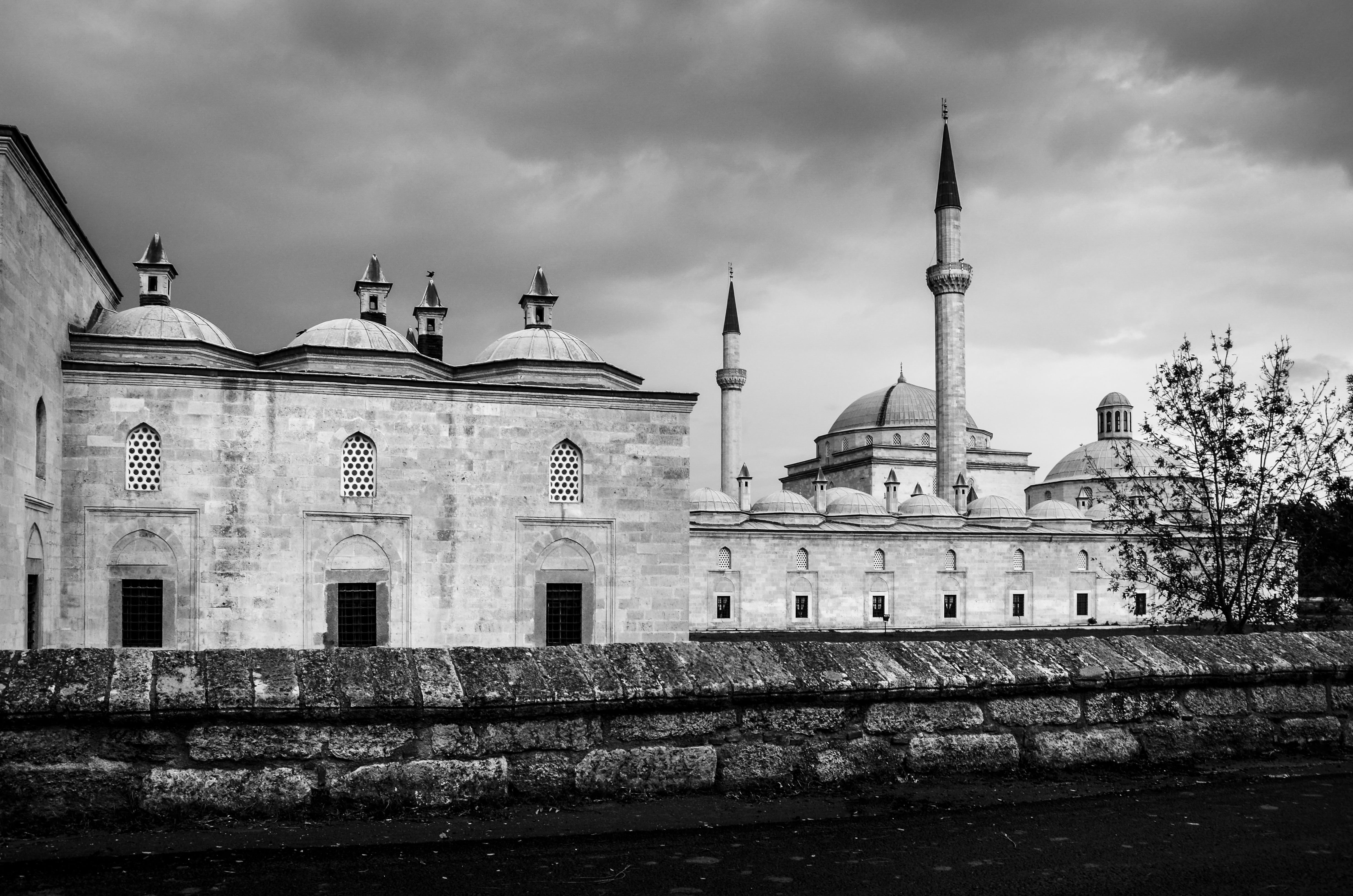 the religions  garden, synagogue, government, architectural column, istanbul, christianity, low angle view, black and white, the minarets, cloud - sky, HD Wallpaper