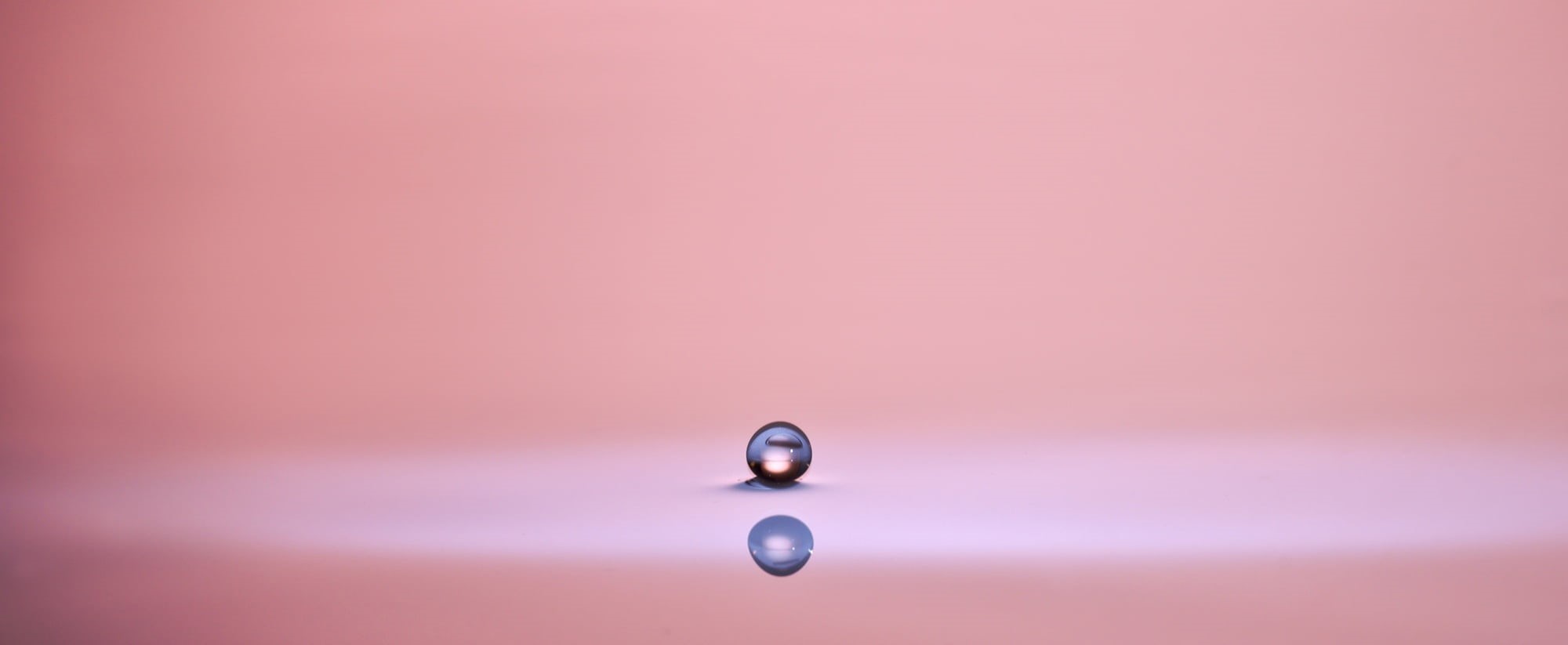 drop, purity, simplicity, purple, drop of water, water, pearl, single object, grey, close, mid-air, backgrounds, impact, colored background, motion, mirroring, HD Wallpaper