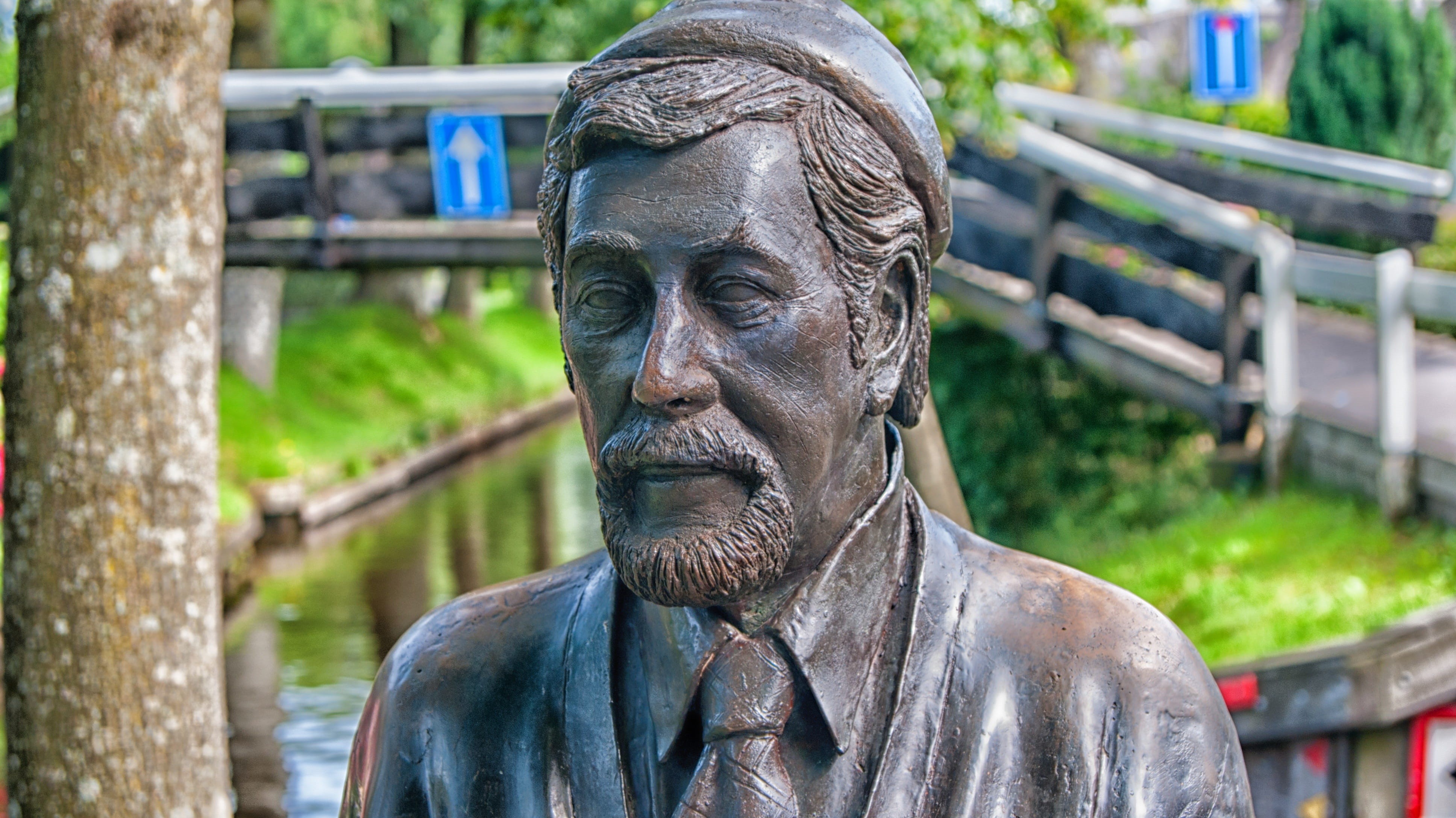 albert mol, human representation, headshot, brass, day, outdoors, nature, portrait, Art, park, Statue, Image, sculpture, representation, park - man made space, HD Wallpaper