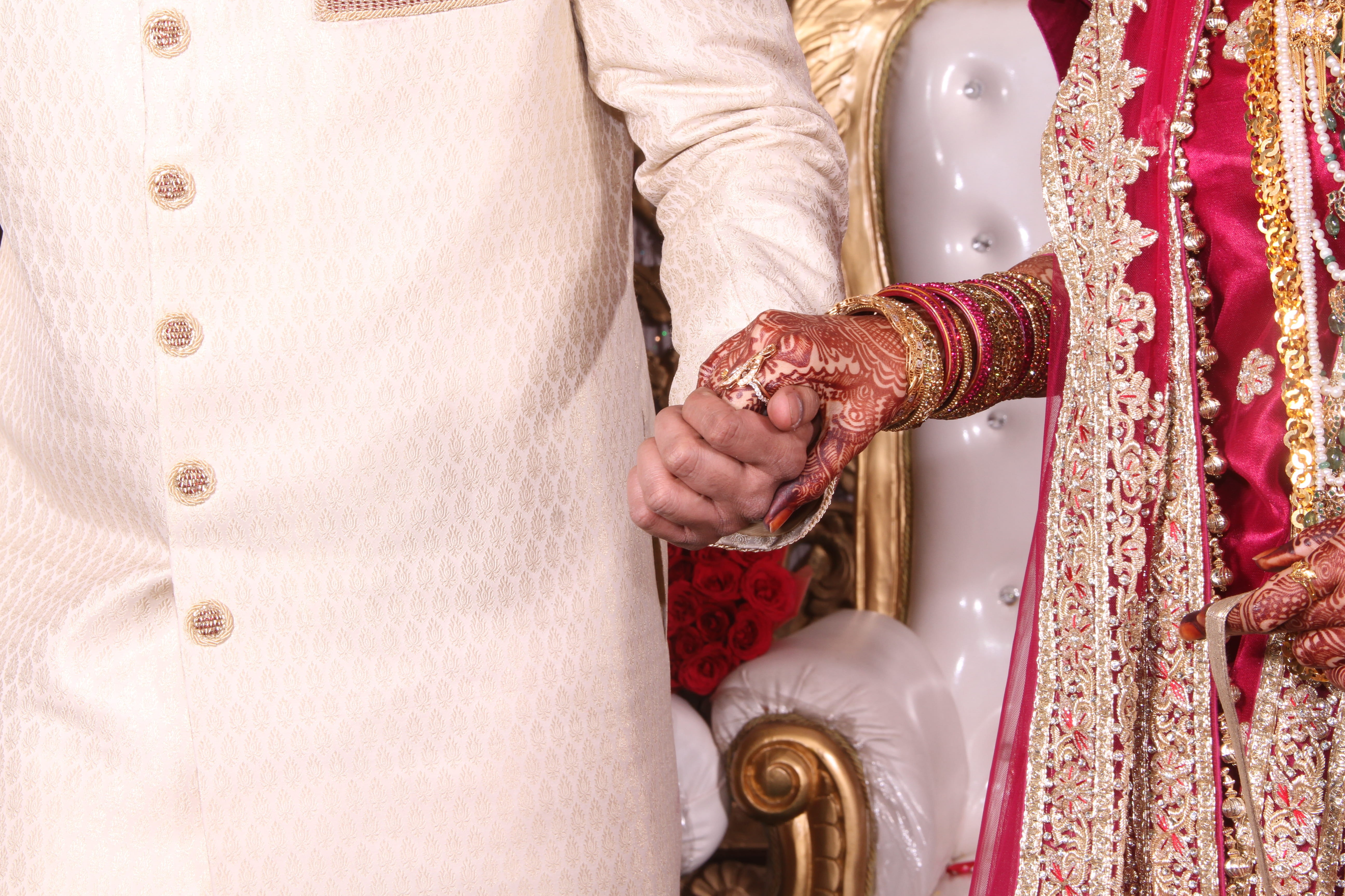 heterosexual couple, life events, emotion, hand, celebration, man, culture, marriage, bridegroom, wedding ceremony, bride, wedding dress, two people, ceremony, HD Wallpaper