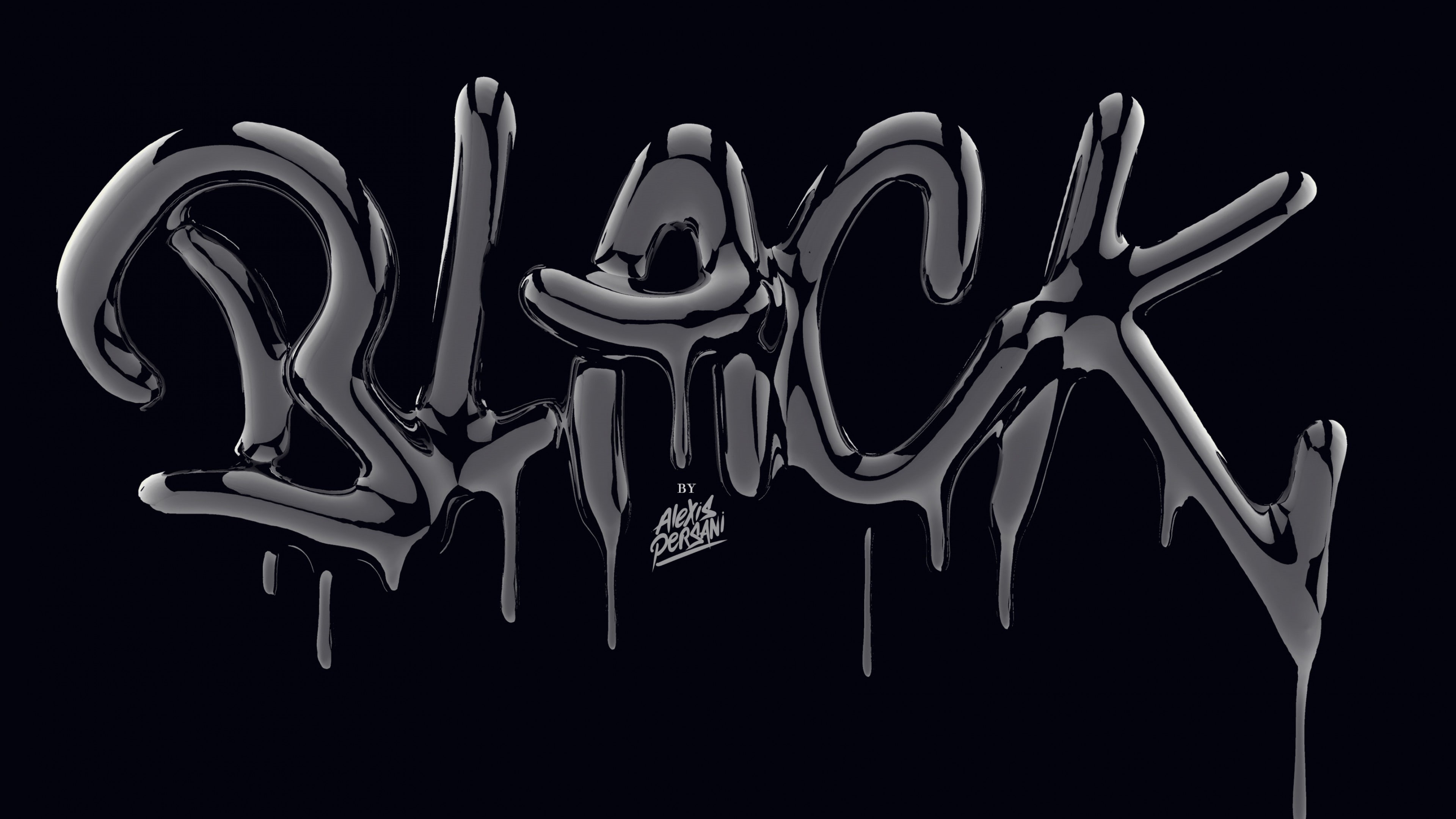 paint, drip, font, black, 4k, abstract, typography, 4K, 3D, HD Wallpaper