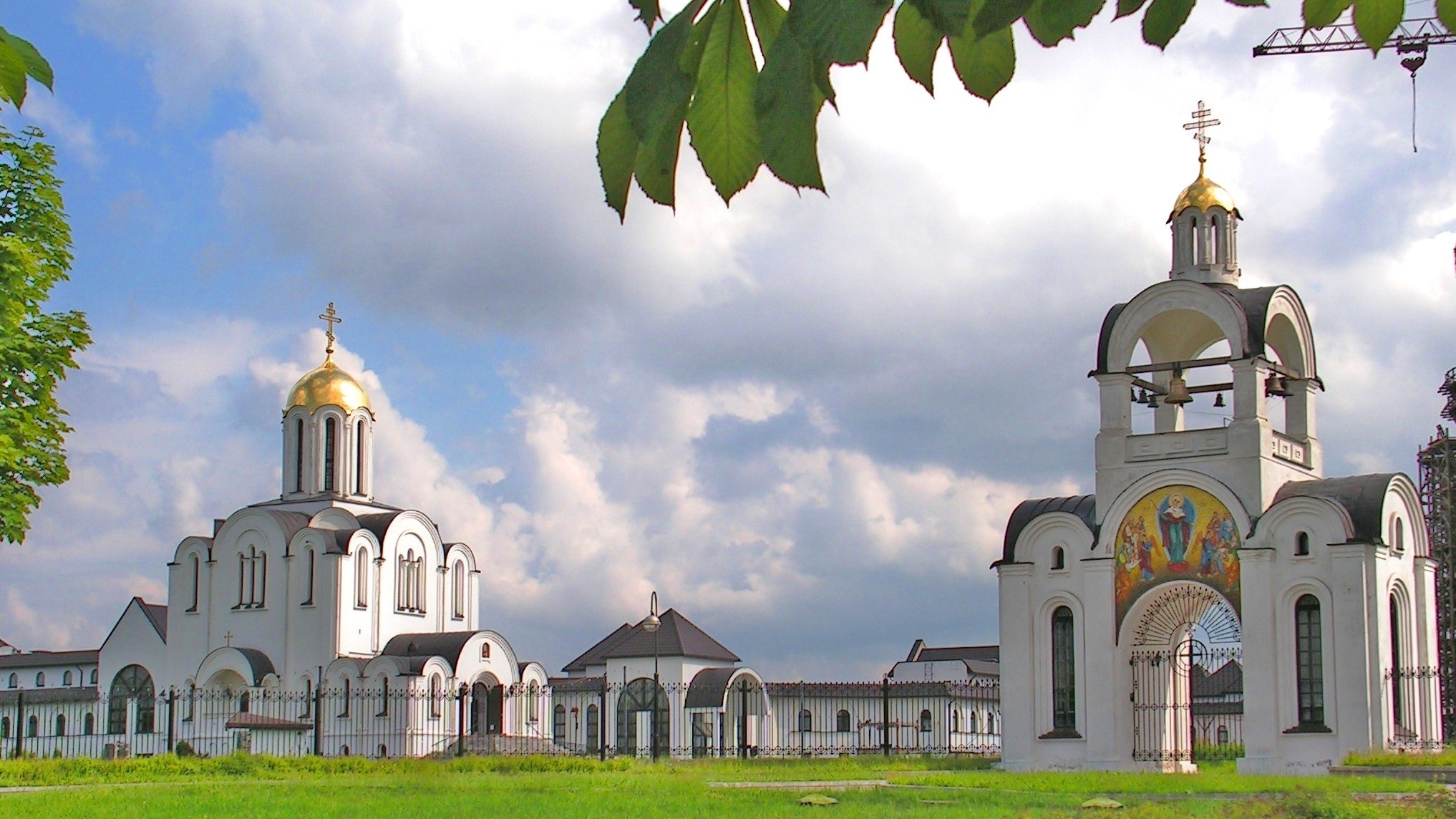 place of worship, sky, 1080P, dome, building exterior, spirituality, building, minsk, tree, castles, church, clouds, built structure, no people, two, spire, HD Wallpaper