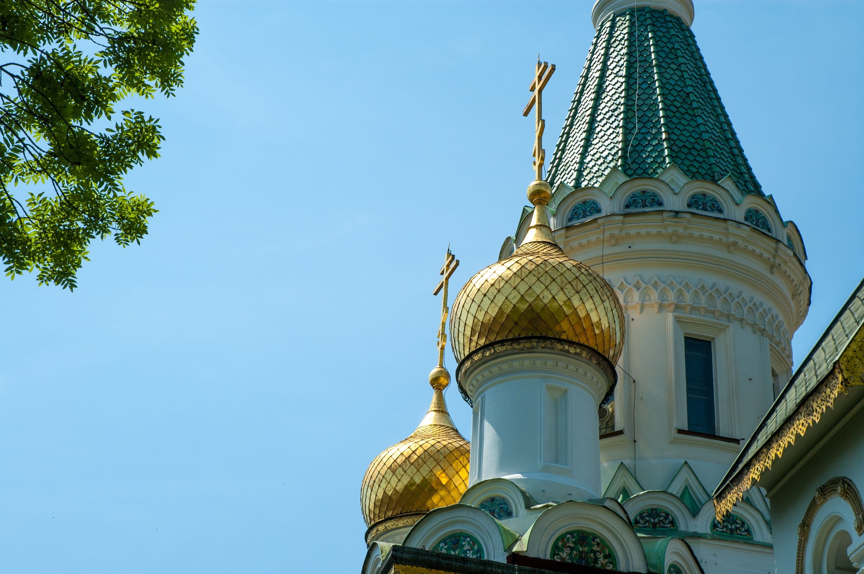 nature, church, sky, tower, landmark, dome, no people, clear sky, place of worship, architecture, spire, building exterior, 2K, russian, church of st nicholas, HD Wallpaper