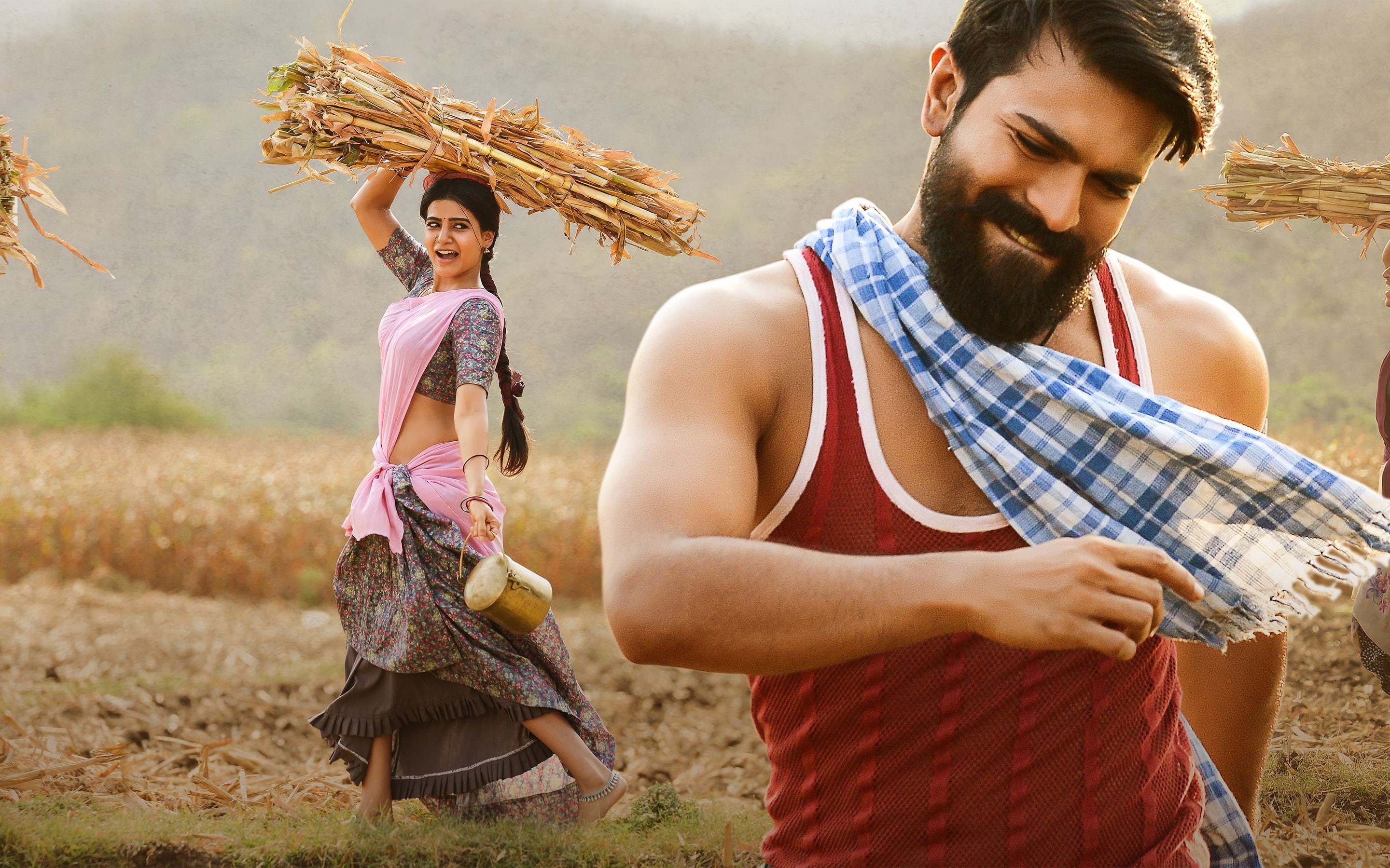 young women, adult, 2K, emotion, Charan, dancing, leisure activity, two people, smiling, fun, young men, outdoors, Rangasthalam, three quarter length, HD Wallpaper