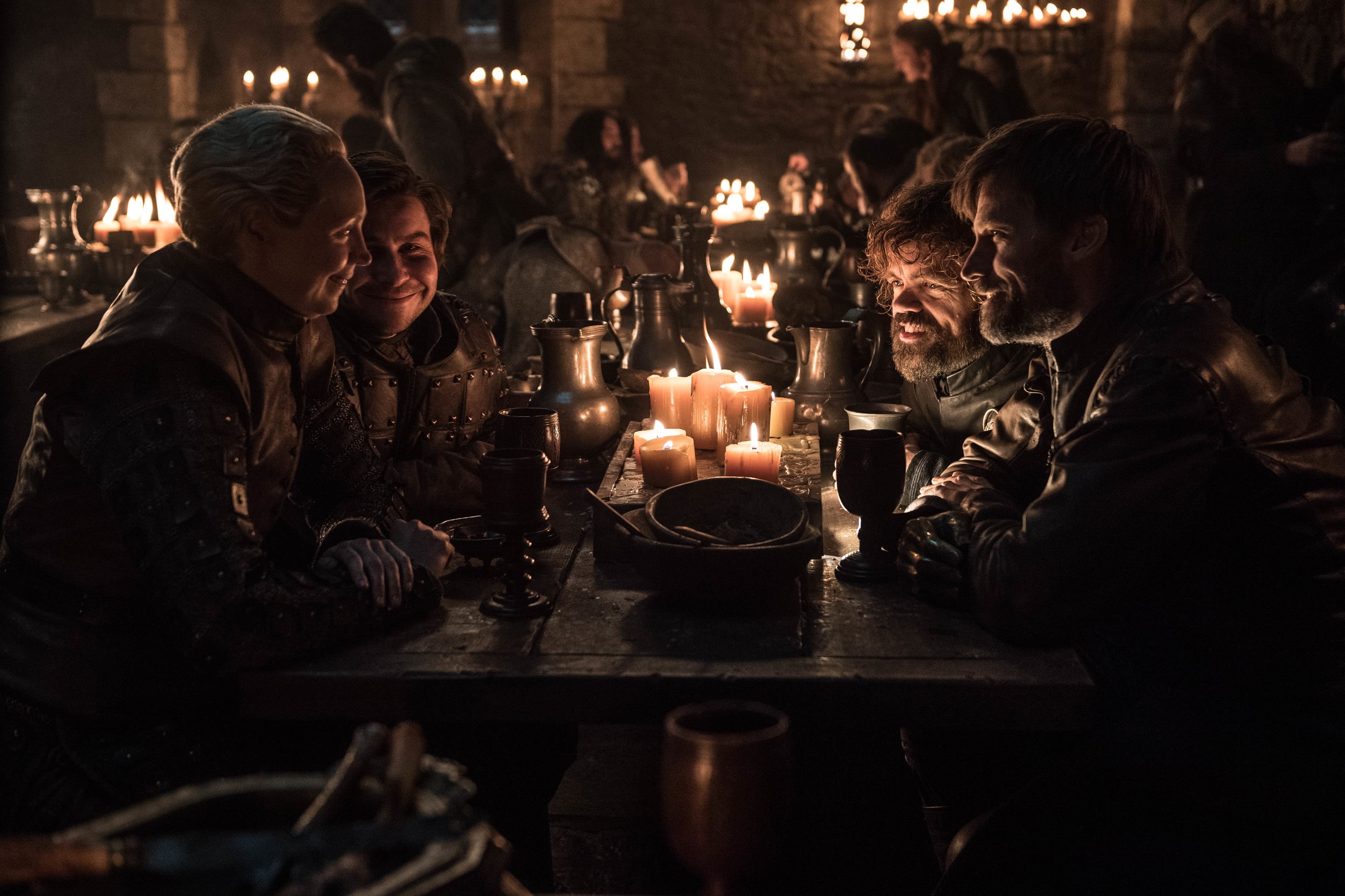 Tyrion Lannister, Game Of Thrones, Gwendoline Christie, TV Show, Peter Dinklage, Nikolaj Coster-Waldau, 2K, Jaime Lannister, Candle, Daniel Portman, Podrick Payne, HD Wallpaper