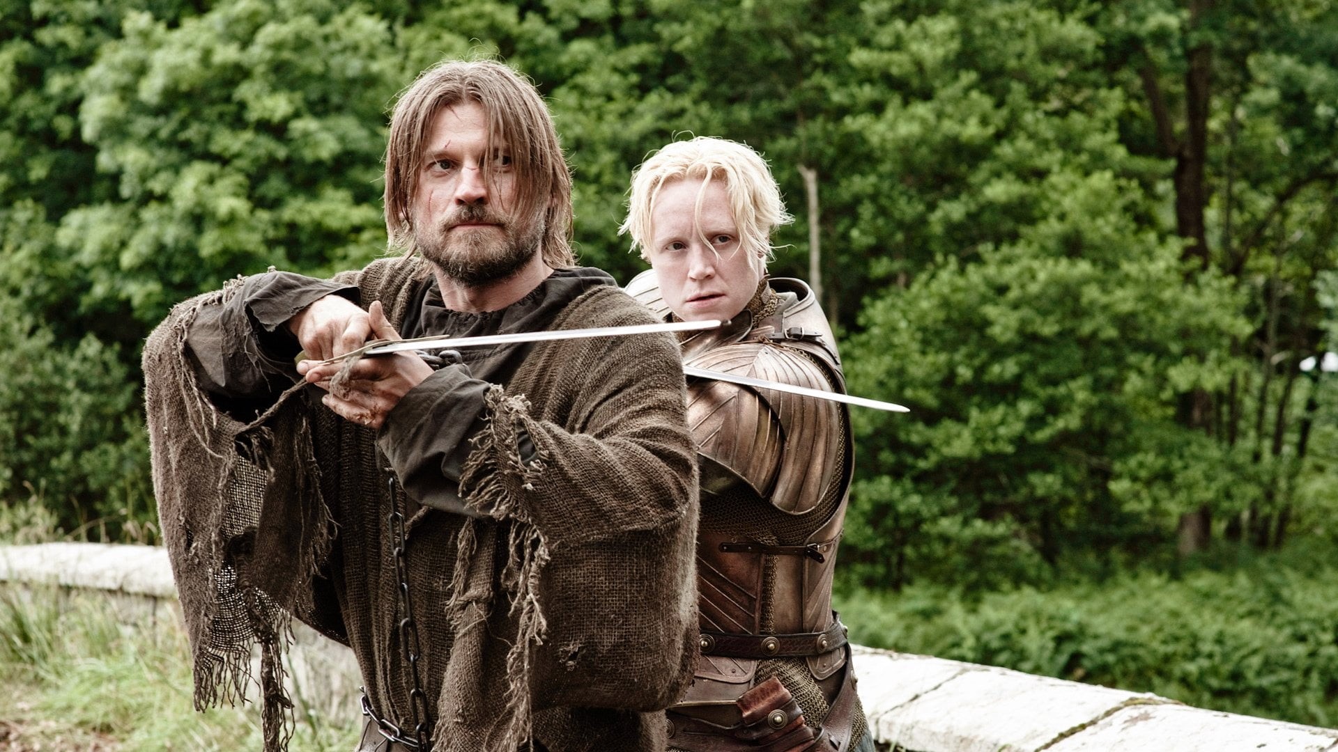 women, people, men, nature, mid adult men, adult, TV Show, day, 1080P, Jaime Lannister, two people, looking at camera, males, couple - relationship, Game Of Thrones, HD Wallpaper