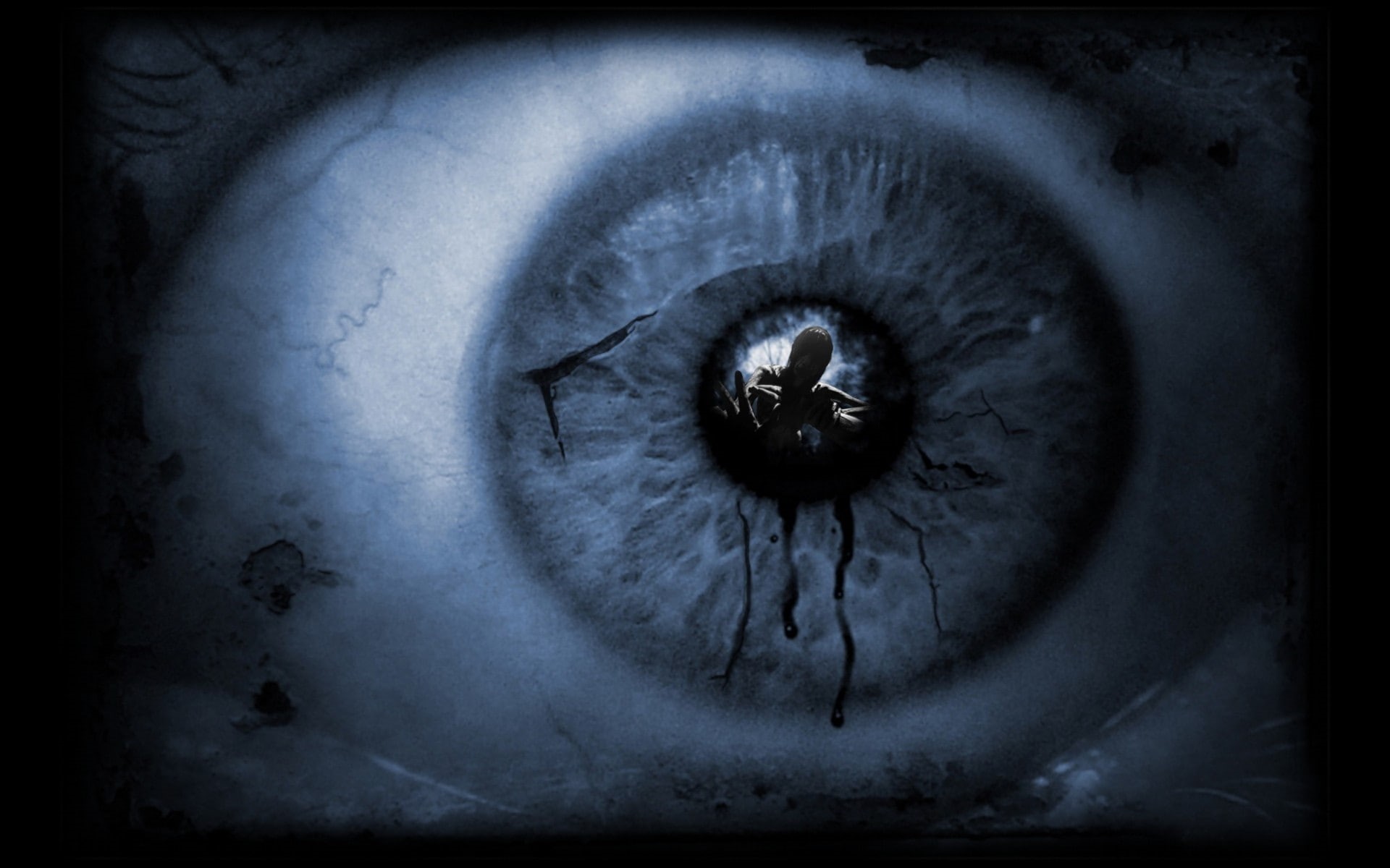 reflections, Scared, eyes, scary, 1080P, Photoshop, horror, Dark, darkness, eye, HD Wallpaper