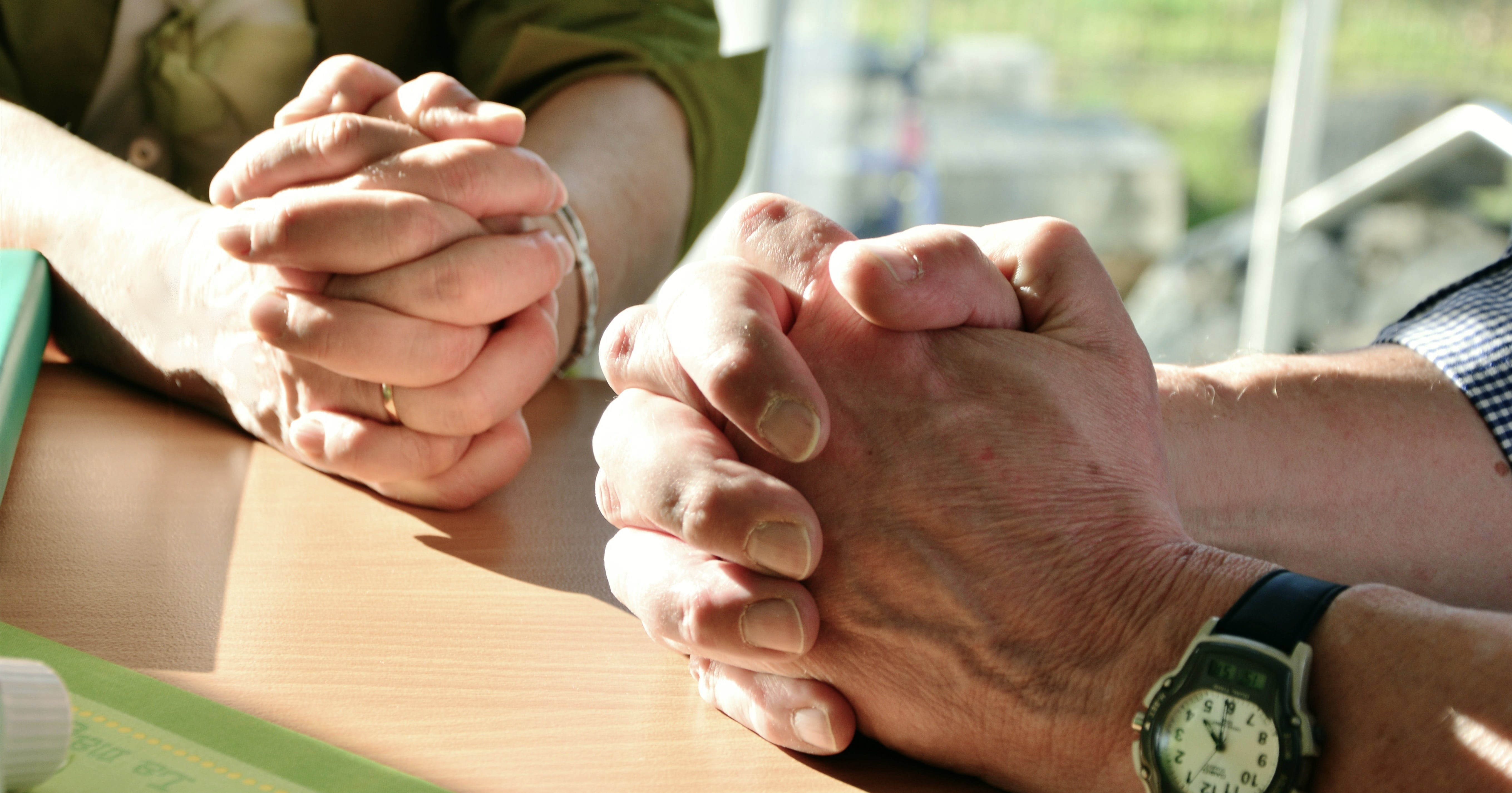 hands, body part, men, adult, females, top, prayer, close-up, day, folded, finger, woman, table, human hand, christianity, s, trusting, two people, faith, HD Wallpaper