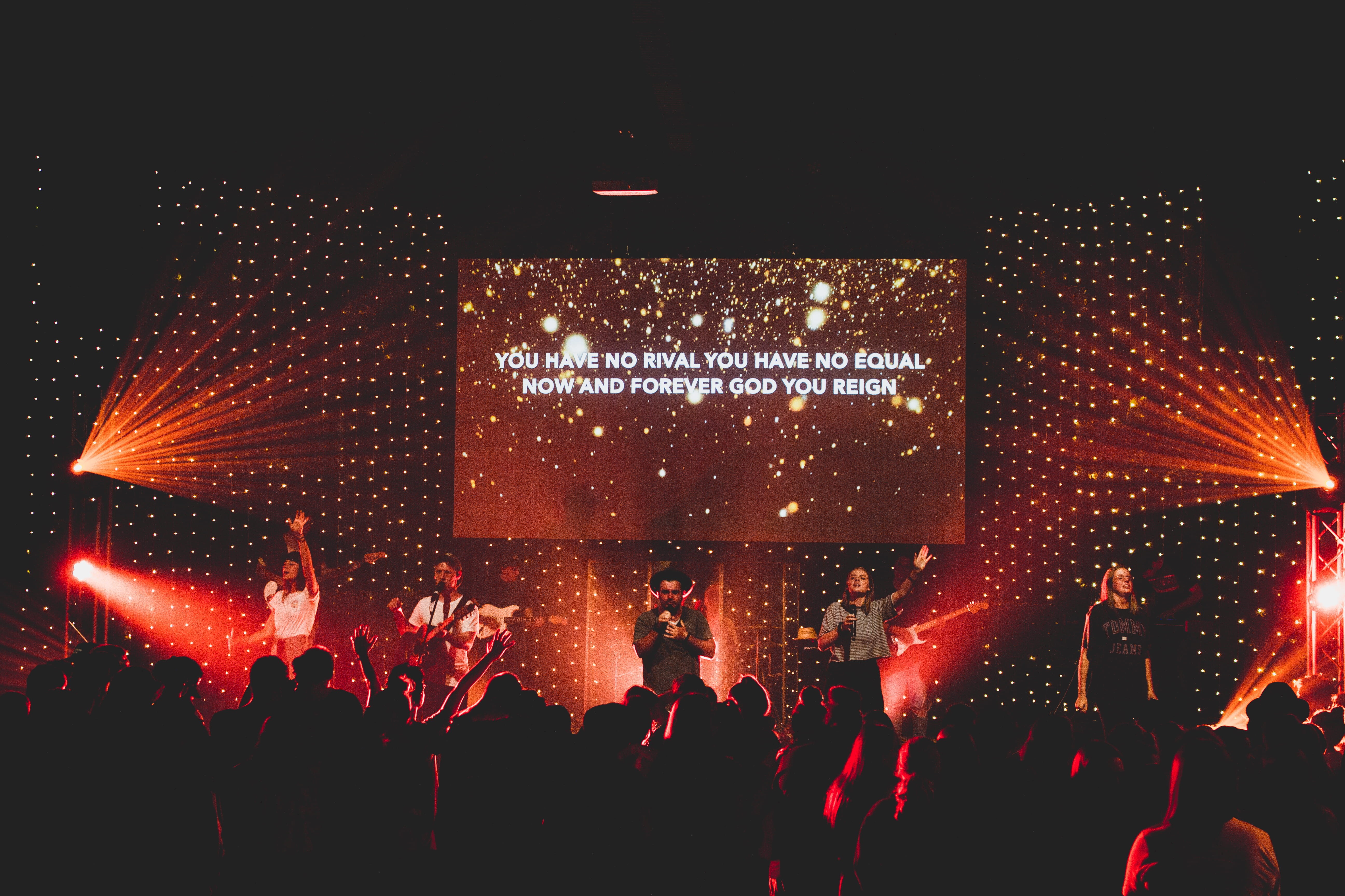 australia, stage, festival, real people, praise, band, jesus, singer, lighting equipment, nightlife, worship, hillsong, arts culture and entertainment, HD Wallpaper