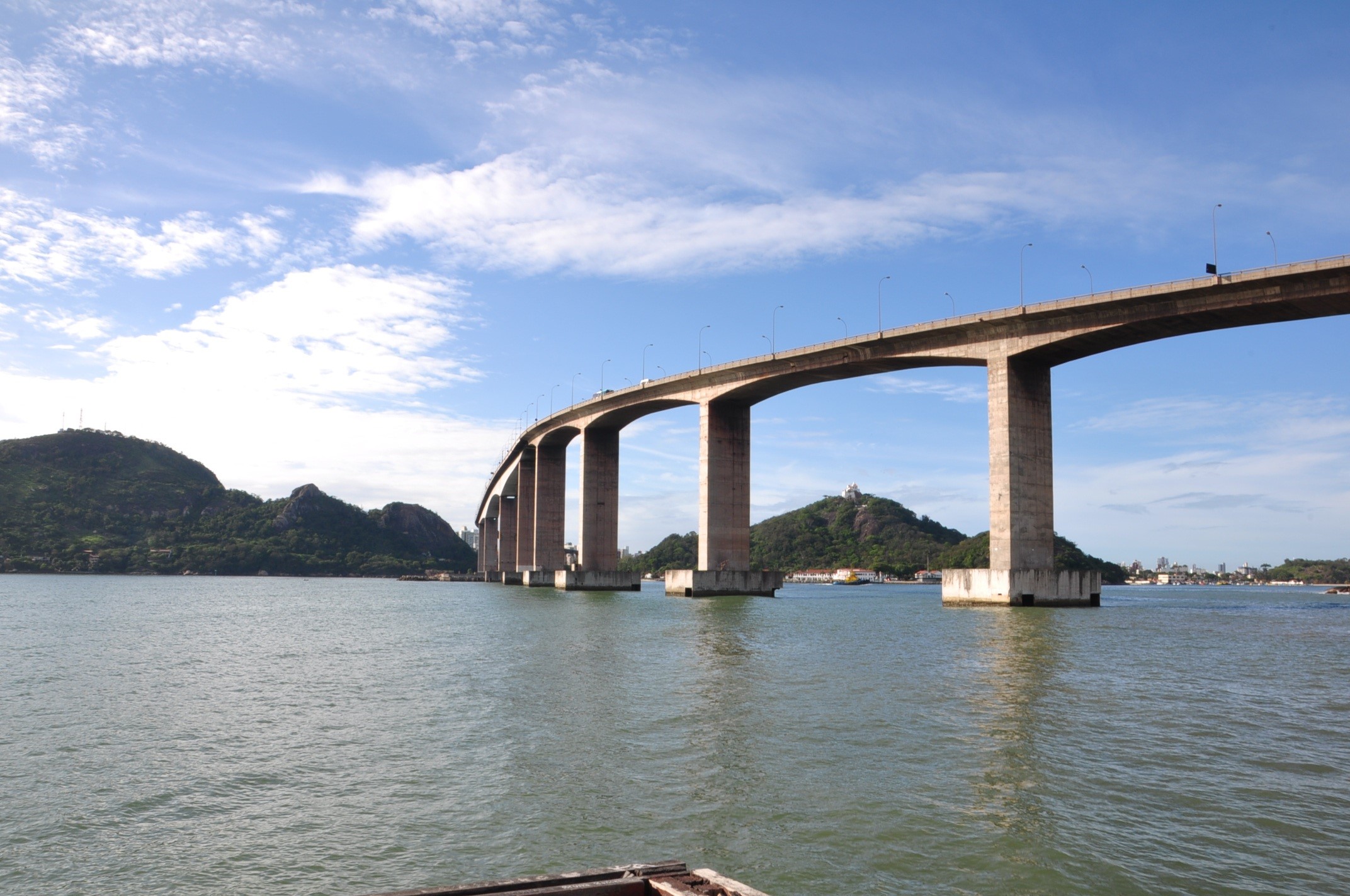 holy spirit, outdoors, victory, engineering, convent, city, tourism, third bridge, old village, transportation, bridge, brazil, river, nature, waterfront, HD Wallpaper