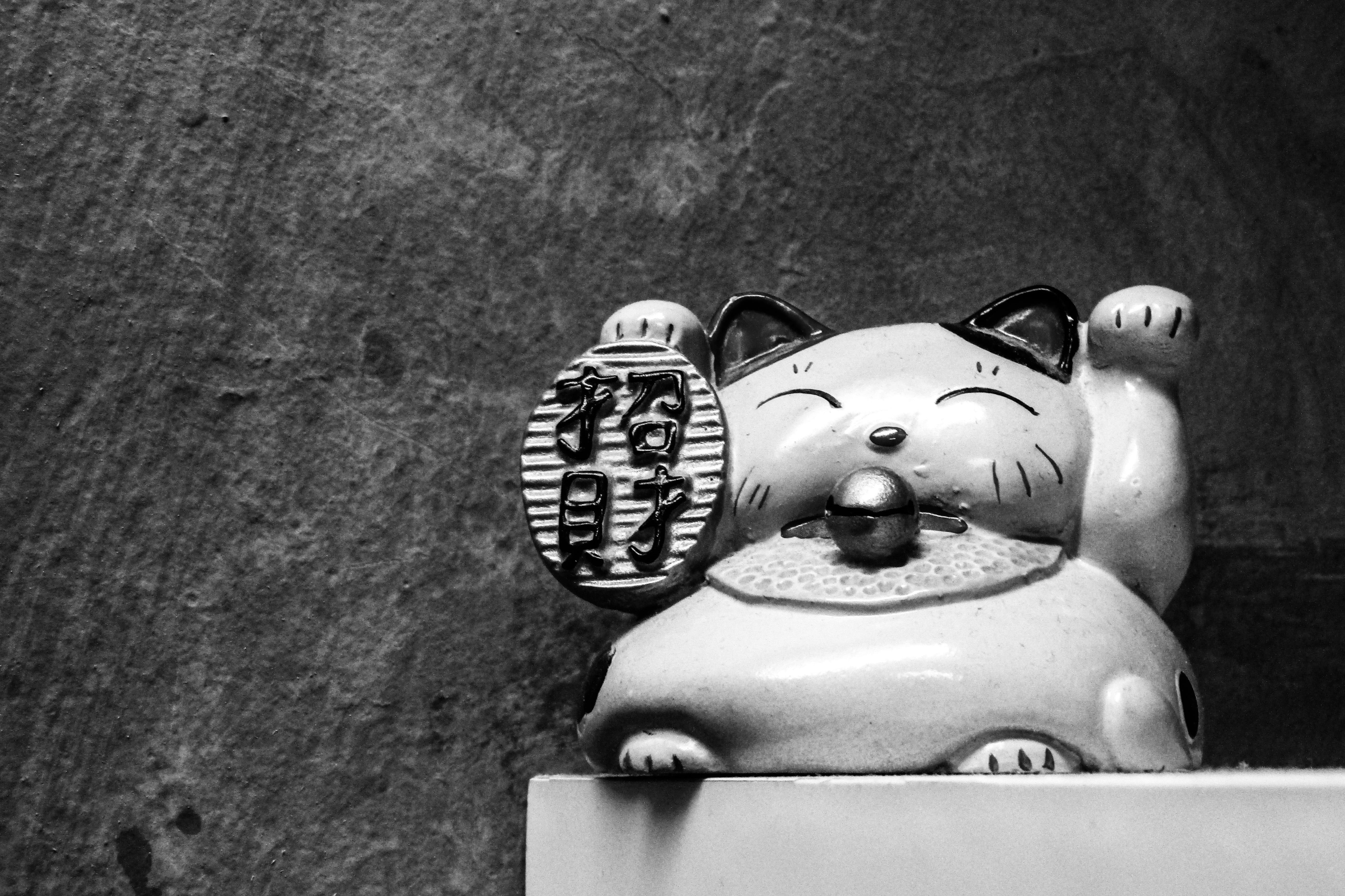 5K, container, no people, kitty, cute, wall, japanese, japan, culture, sculpture, representation, toy, neko, good, wall - building feature, figurine, cat, HD Wallpaper