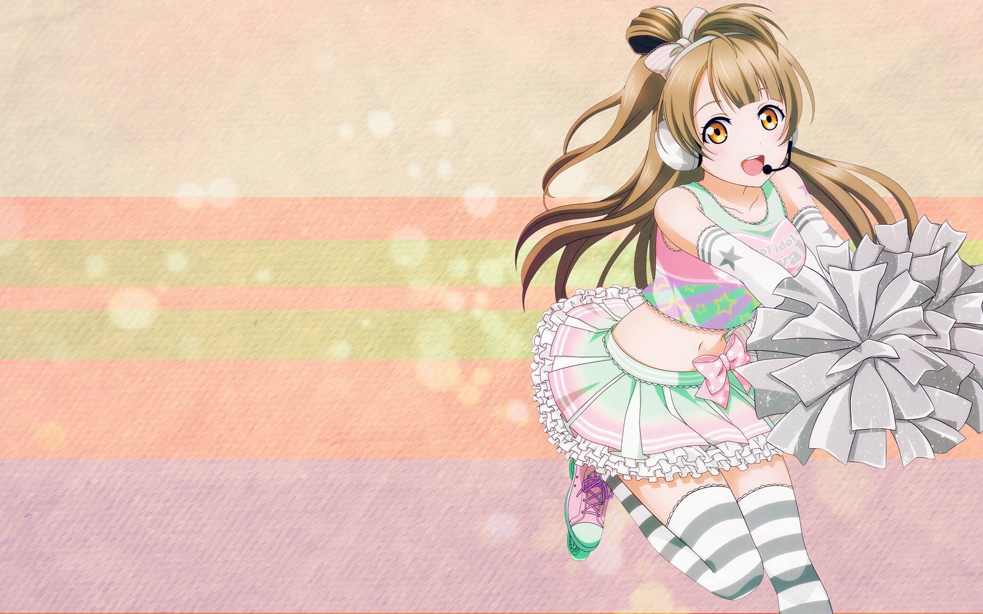 beauty, looking away, outdoors, standing, young women, Idol, digital composite, young adult, blond hair, Minami Kotori, portrait, sunlight, anime girls, HD Wallpaper